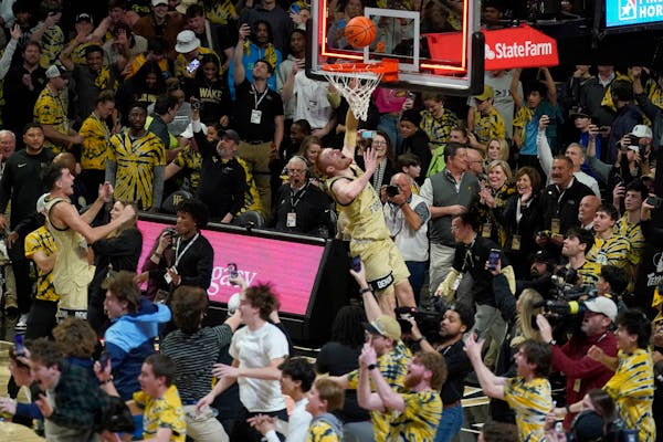 Wake Forest fans were already storming the court Saturday when the victory over Duke was ending.
