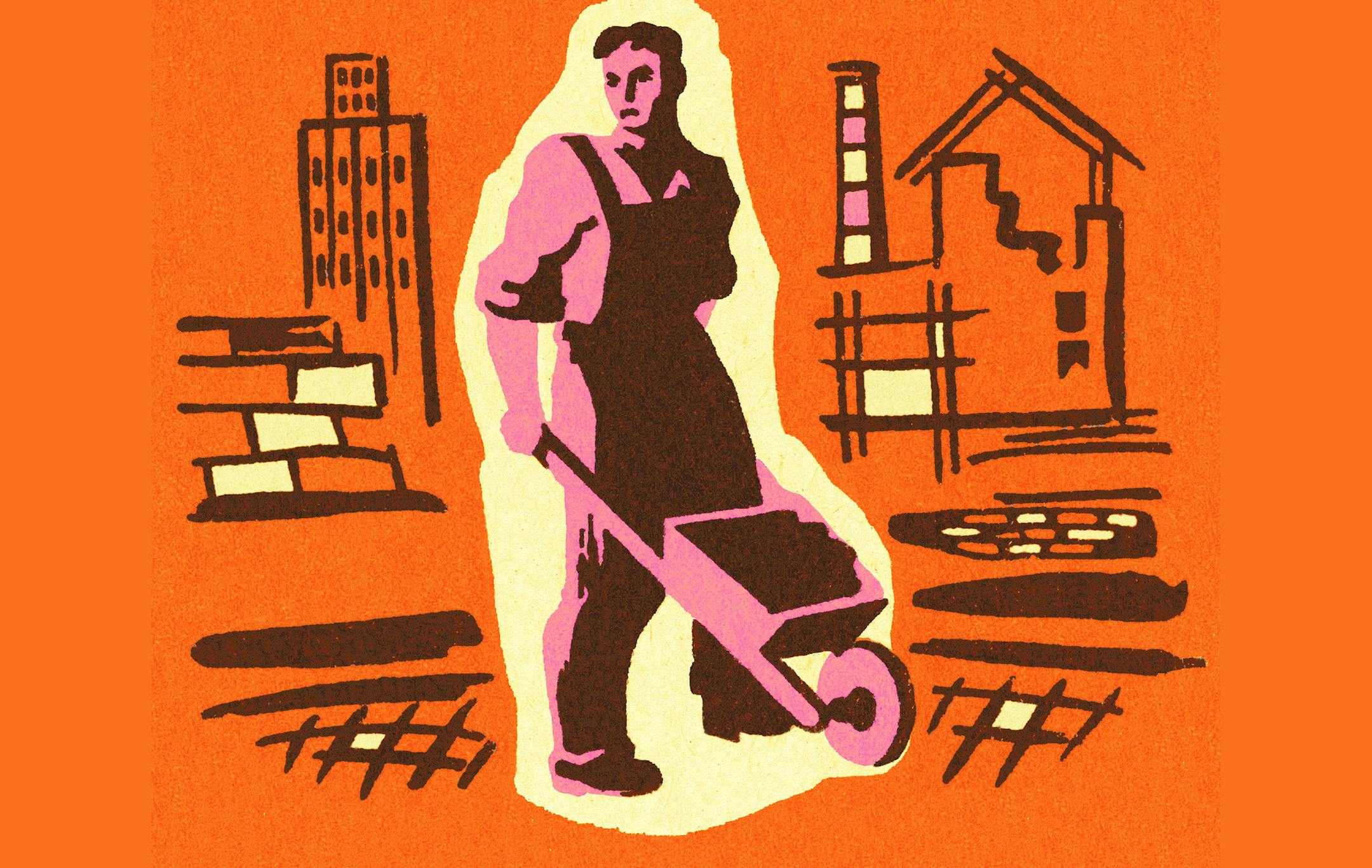 iStock
Man Pushing a Wheelbarrow.