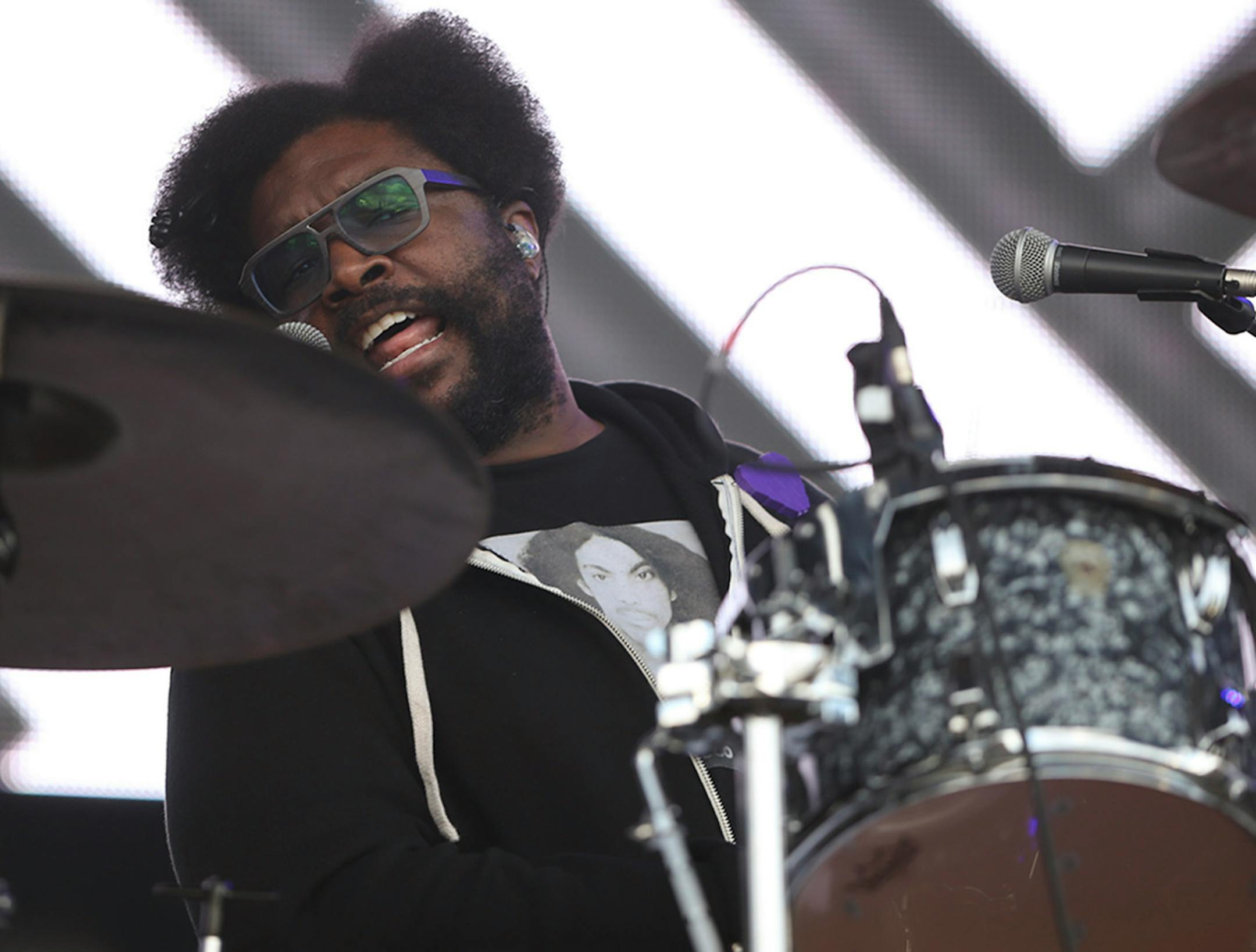 The Roots� drummer Ahmir �Questlove� Thompson on the Main Stage Sunday evening at Soundset 2016.