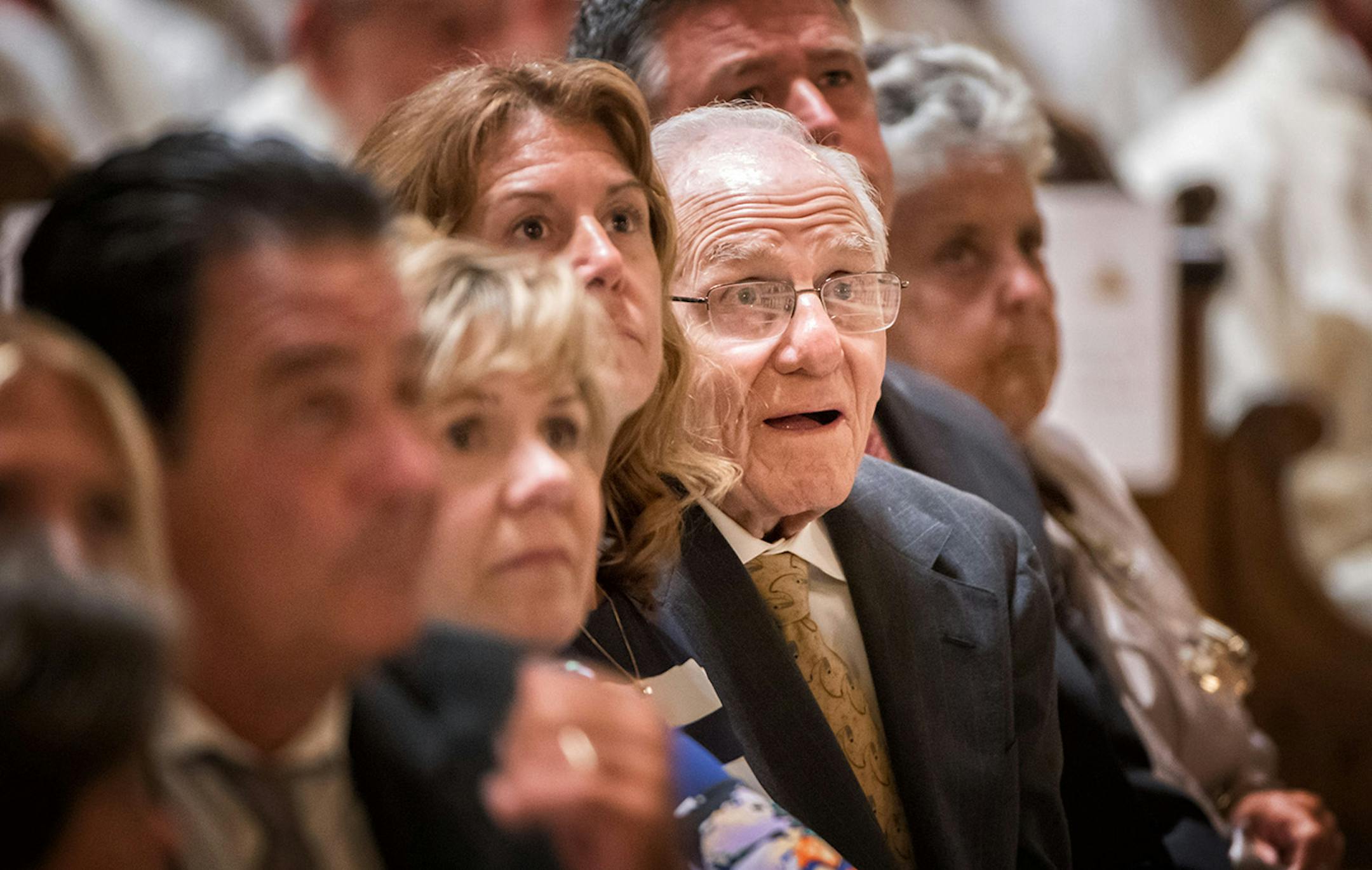 Archbishop Bernard Hebda's father Bernard smiled as his son gave his first homily as installed archbishop of St. Paul and Minneapolis.
