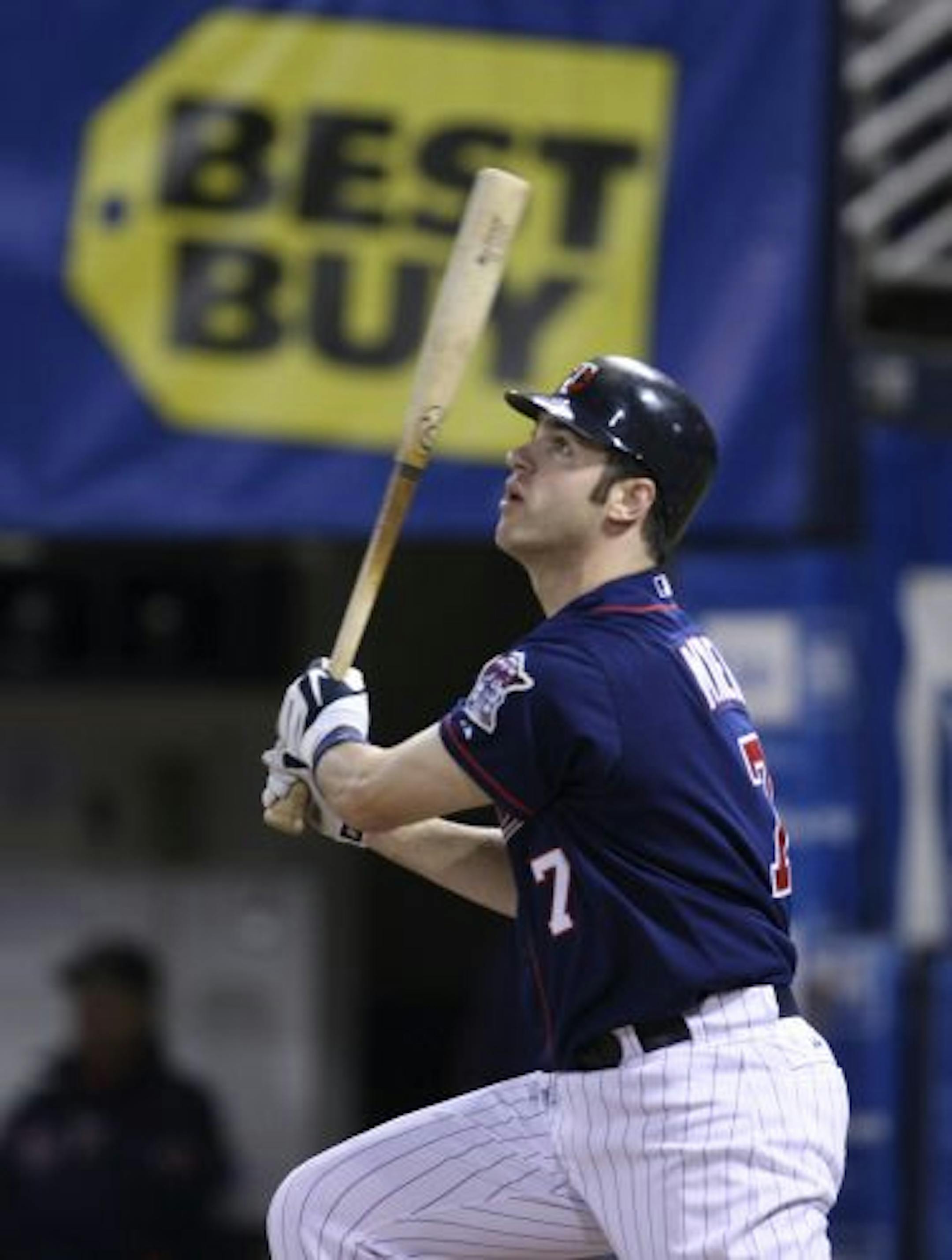 Joe Mauer watched as he hit a sacrifice fly to left, which scored Denard Span and tied the score at 1-1 in the third inning. The Twins went on to score three runs in the third, leading to a 4-2 victory over Boston on Wednesday night.