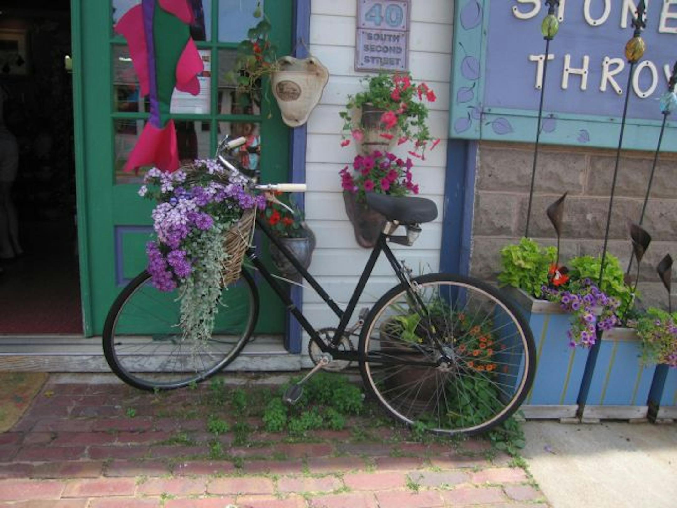 Entrace to Stone's Throw, a gift shop in downtown Bayfield, Wis.