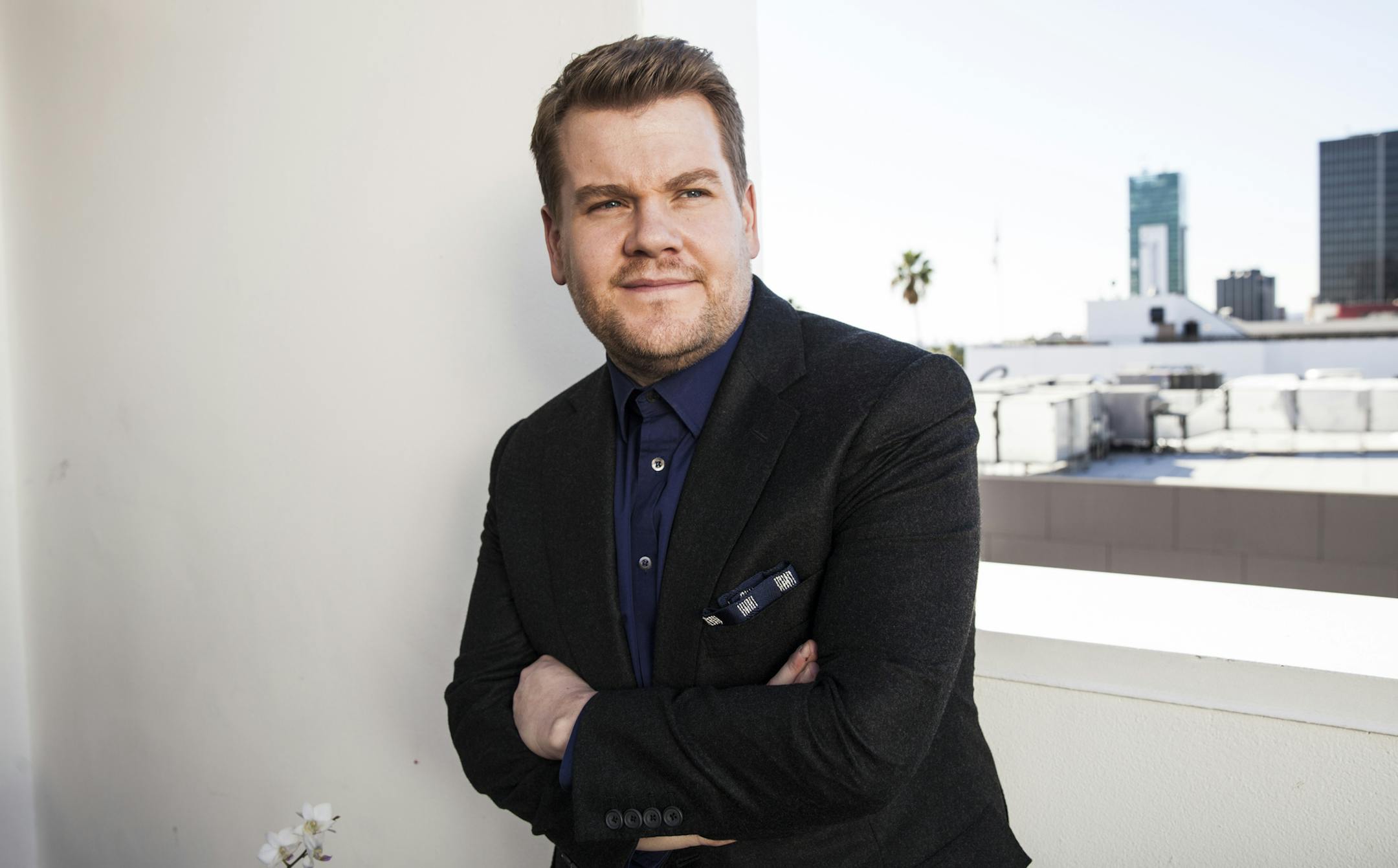 -- PHOTO MOVED IN ADVANCE AND NOT FOR USE - ONLINE OR IN PRINT - BEFORE FEB. 15, 2015. -- James Corden, a British actor and comedian, in Los Angeles, Jan. 23, 2015. Corden, not widely known in America, must decide what to create, keep or throw away in the ìLate Late Show,î the program he is inheriting on CBS. (Emily Berl/The New York Times) ORG XMIT: XNYT23