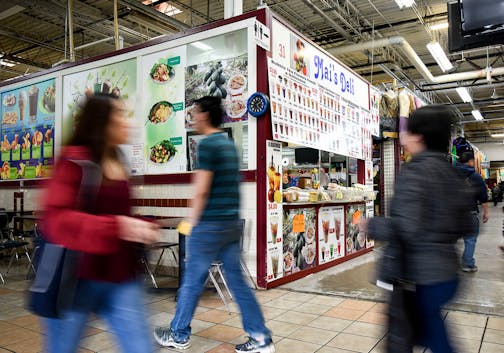 The scene Tuesday late afternoon at Hmong Village in St. Paul.