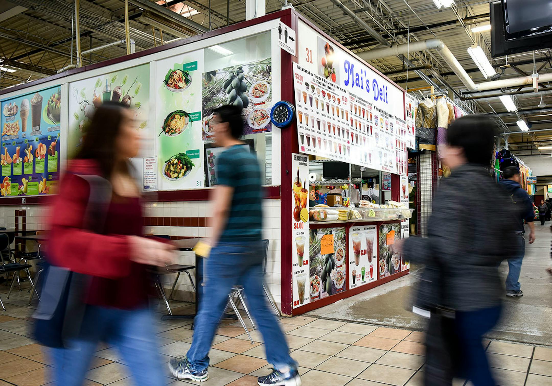 The scene Tuesday late afternoon at Hmong Village in St. Paul.