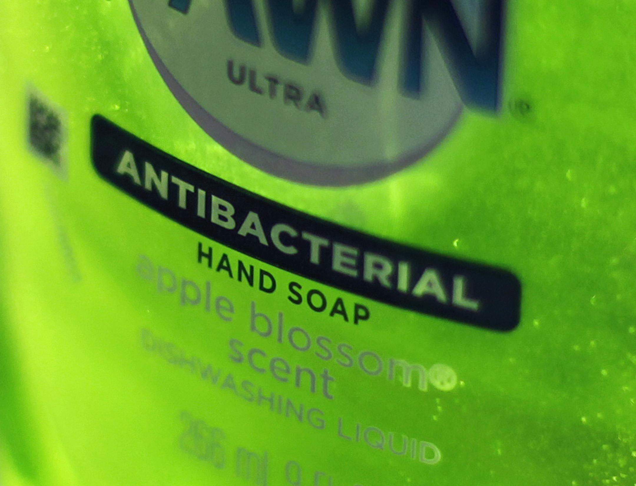 This Tuesday, April 30, 2013, photo, shows Dawn Ultra antibacterial soap in a kitchen Tuesday in Chicago. Federal health regulators are deciding whether triclosan, the germ-killing ingredient found in an estimated 75 percent of anti-bacterial liquid soaps and body washes sold in the U.S. is harmful. The ruling, which will determine whether triclosan continues to be used in household cleaners, could have broader implications for a $1 billion industry that includes hundreds of anti-bacterial produ