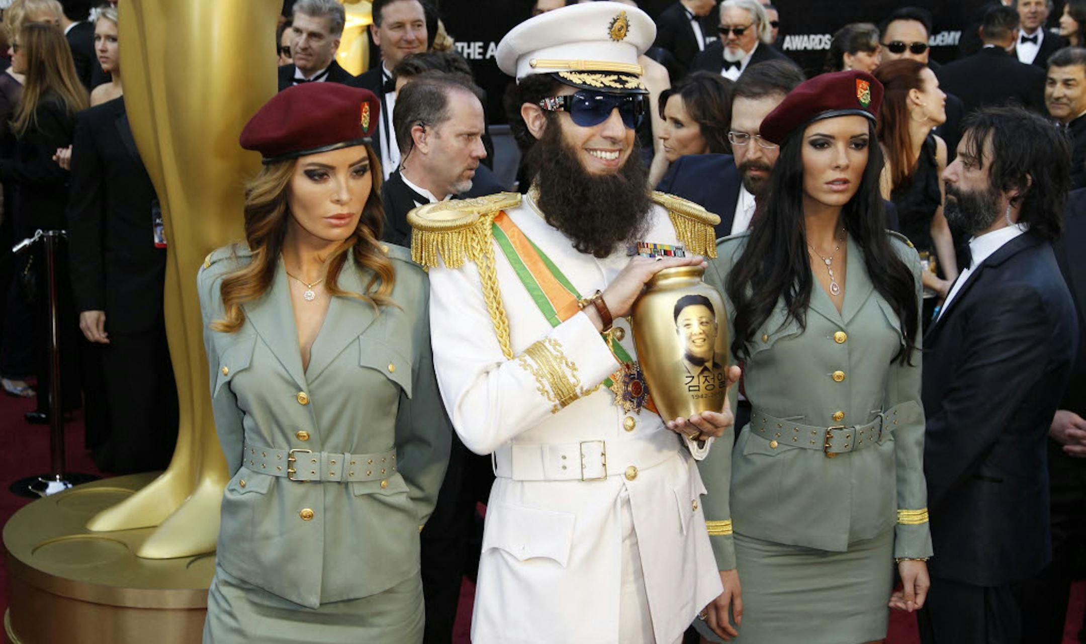 Sacha Baron Cohen arrives at the 84th Annual Academy Awards show.