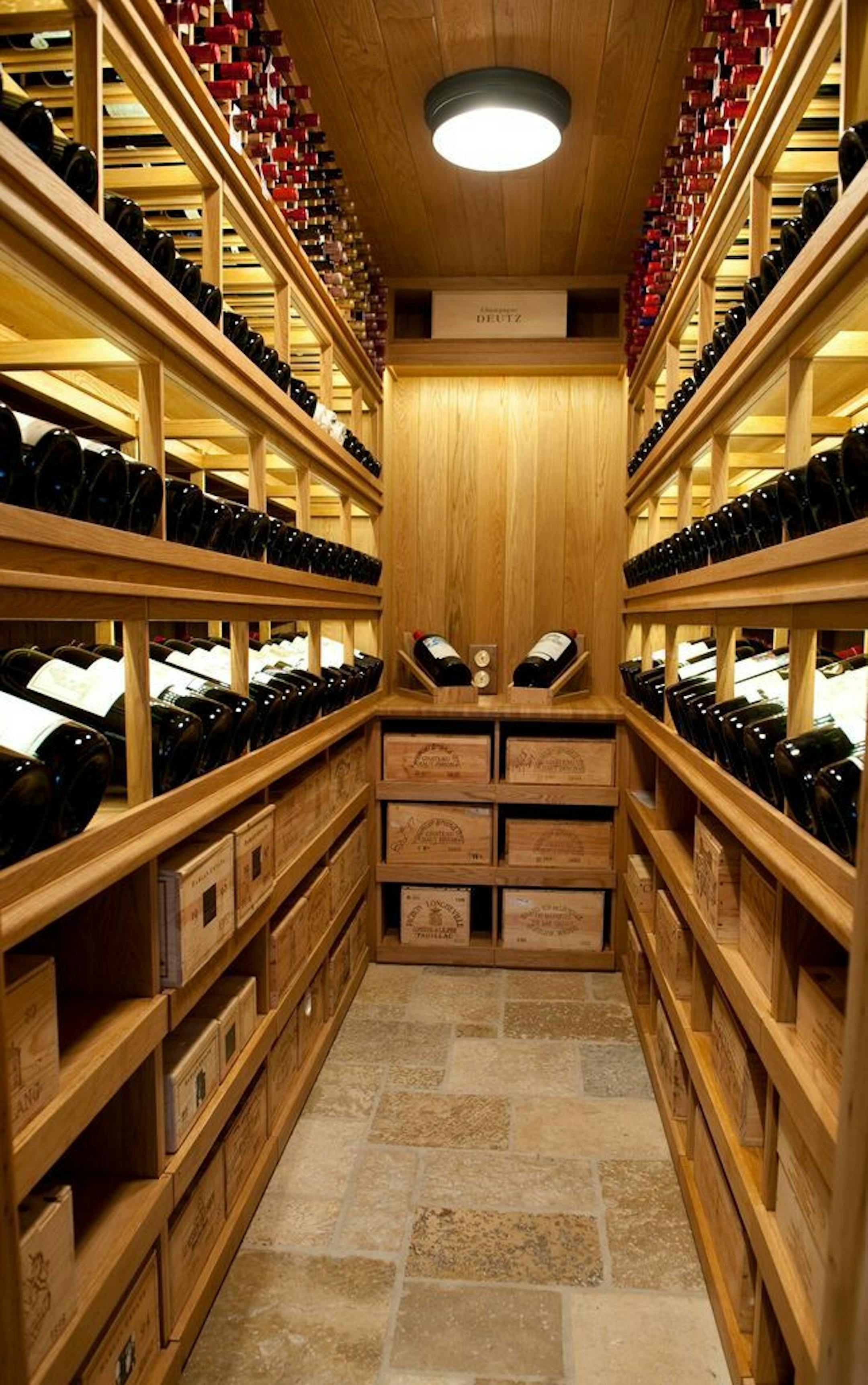 Temperature-controlled wine cellar.