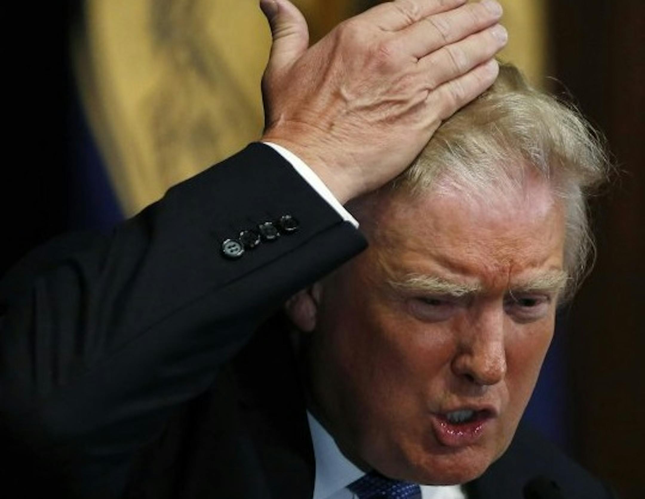 Donald Trump said Sunday, "You know, it's my hair but people are constantly attacking my hair. I don't see you coming to my defense. I'm -- my hair is just fine, but I don't see you coming to my defense."