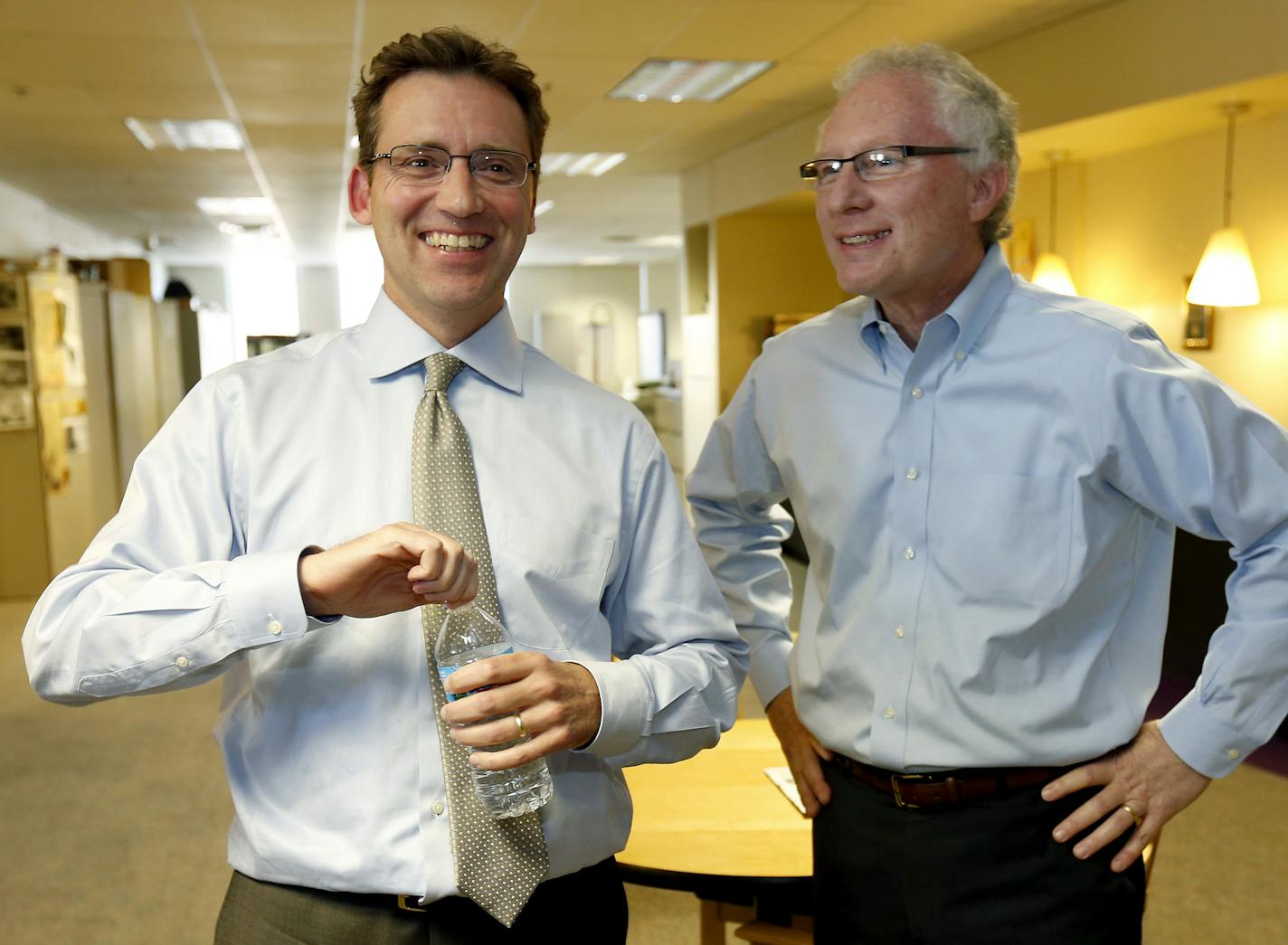 Editor and Senior Vice President of the Star Tribune Rene Sanchez and Publisher Mike Klingensmith. Sanchez was named the new Editor and Senior Vice President of the Star Tribune on Tuesday. ] CARLOS GONZALEZ cgonzalez@startribune.com October 8, 2013, Minneapolis, Minn., Star Tribune , Rene Sanchez is named the new Editor and Senior Vice President of the Star Tribune.