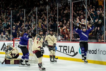 PWHL Minnesota's Grace Zumwinkle (right) delivered a hat trick in the home opening victory against Montreal on Jan. 6.