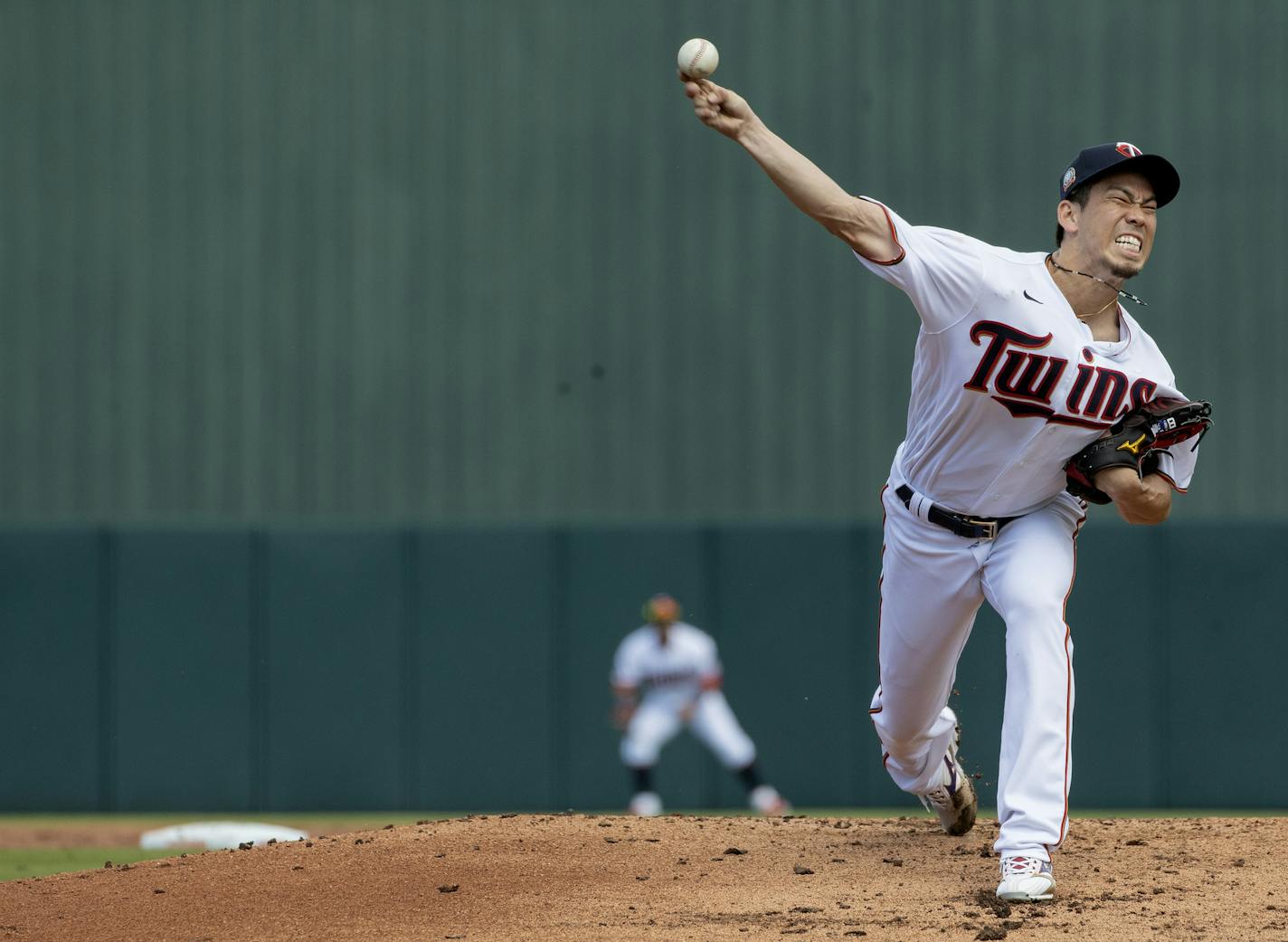 Minnesota Twins pitcher Kenta Maeda (18) in the first inning. ] CARLOS GONZALEZ &#x2022; cgonzalez@startribune.com &#x2013; Fort Myers, FL &#x2013; February 24, 2020, CenturyLink Sports Complex, Hammond Stadium, Minnesota Twins, Spring Training vs. Boston Red Sox