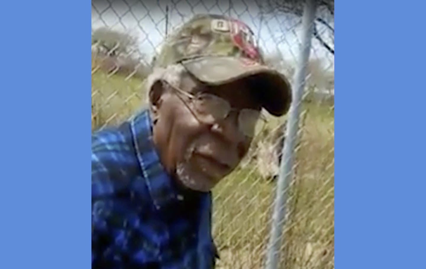 This Sunday, April 16, 2017 frame from video posted on Facebook shows Robert Godwin Sr. in Cleveland moments before being fatally shot. The search for murder suspect Steve Stephens put authorities in surrounding states on the lookout Monday after police said the man might have left Ohio. (Facebook via AP) ORG XMIT: MIN2017041911393227