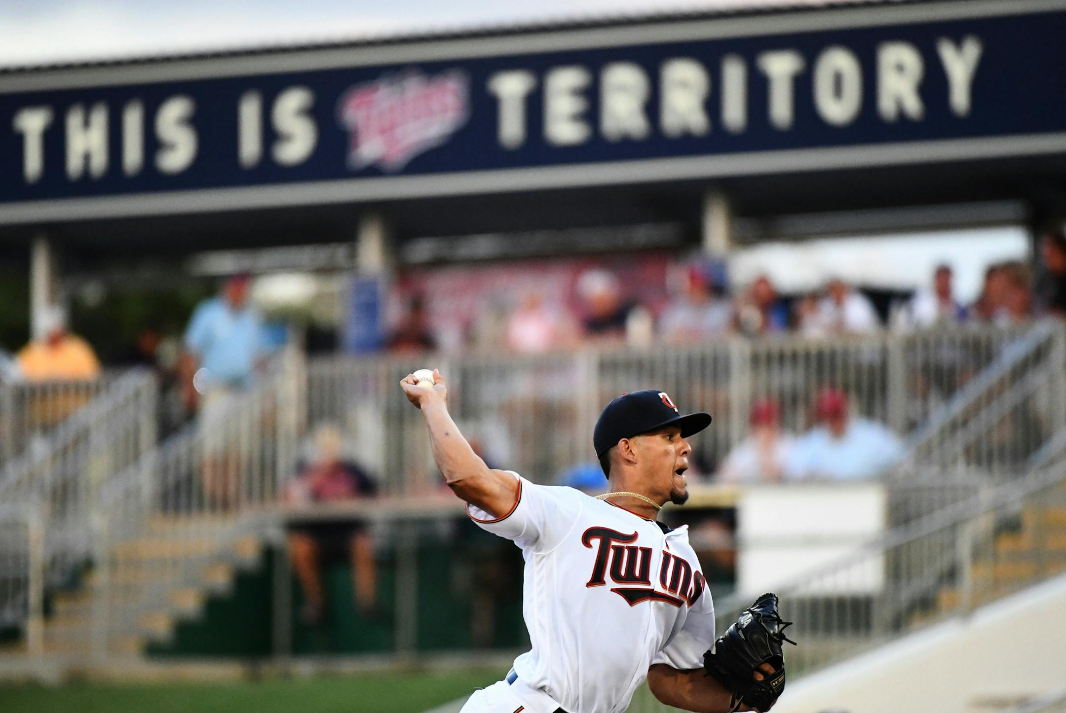 Twins pitcher Jose Berrios (17) threw in the first inning. ] MARK VANCLEAVE ï mark.vancleave@startribune.com * The Boston Red Sox played the Minnesota Twins at Hammond Stadium in Fort Myers, Florida on Tuesday, Feb. 27, 2018.