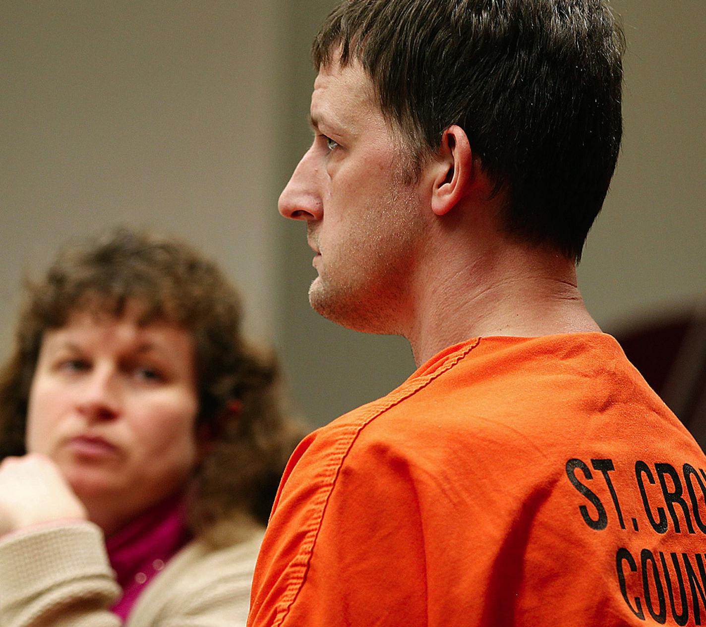 Attorney Donna Burger watched as Aaron Schaffhausen pleaded guilty, Thursday, March 28, 2013. Schaffhausen is accused of killing his three children in their River Falls, WI home in July, 2012. (ELIZABETH FLORES/STAR TRIBUNE) ELIZABETH FLORES &#x2022; eflores@startribune.com ORG XMIT: MIN1303281447292062