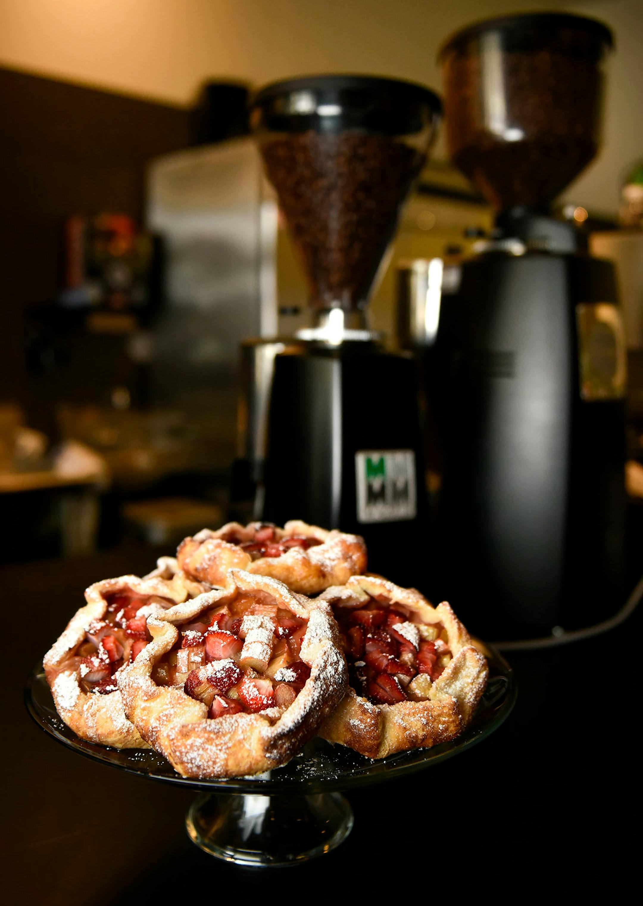 Rhubarb tarts baked at Zenith Bread Company for sale at Duluth Coffee Company.