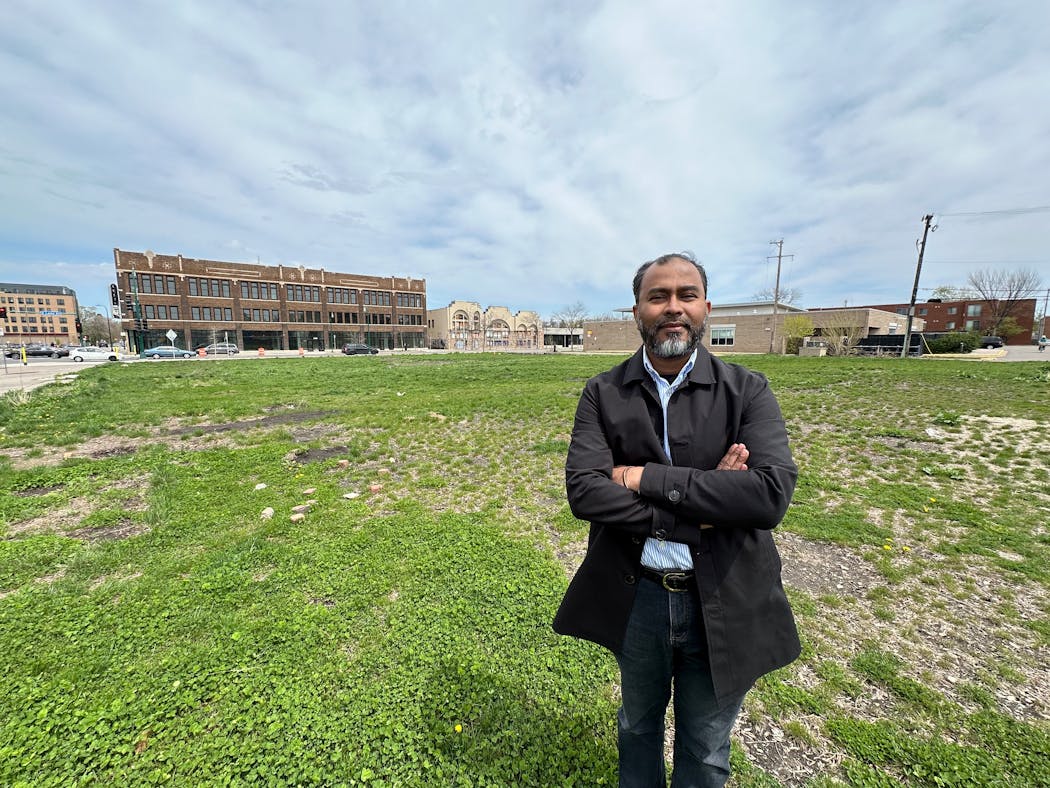 Ruhel Islam is pouring his energy into funding rebuilding at the site of his former restaurant, Gandhi Mahal. 