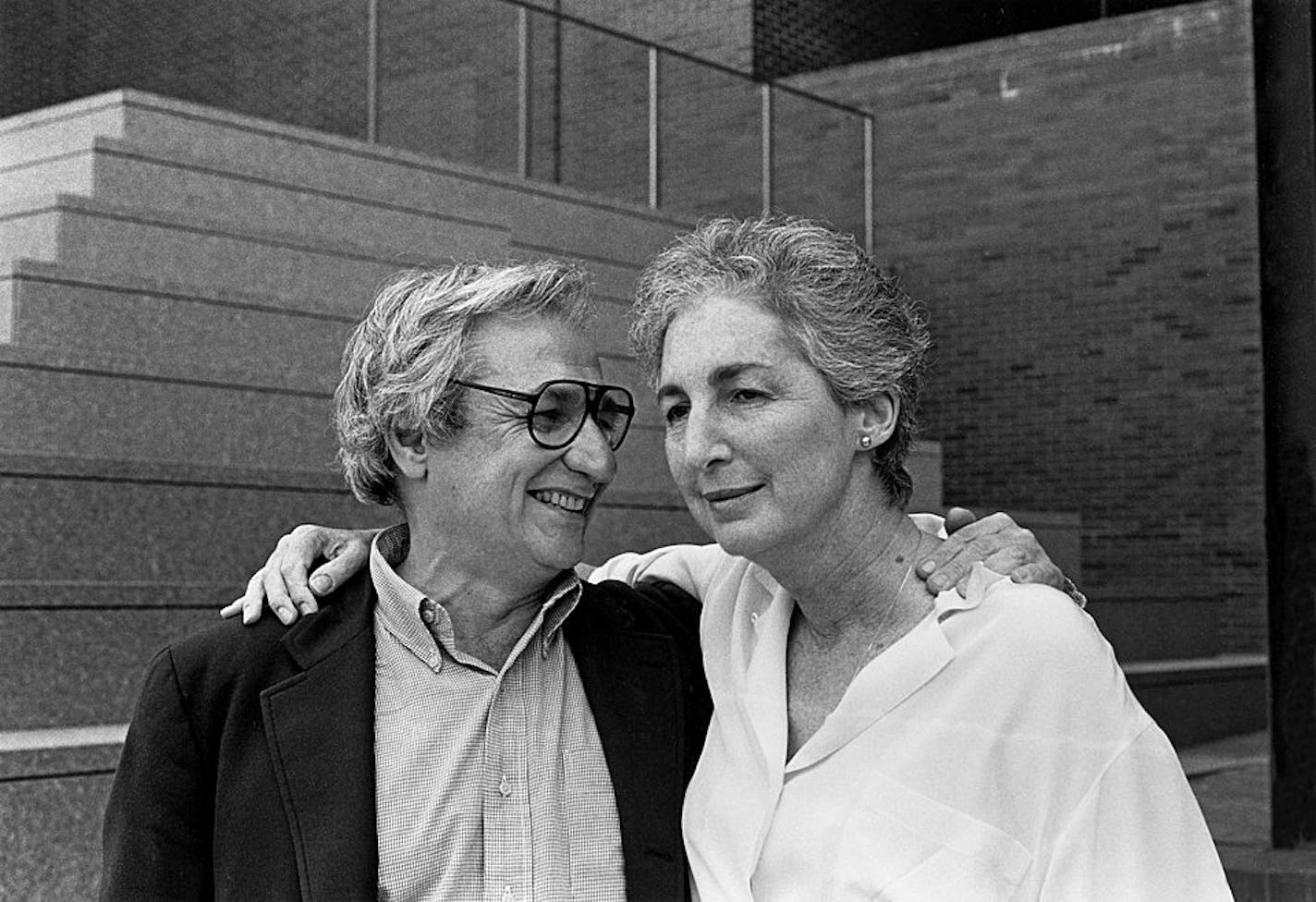 Mildred "Mickey" Friedman with architect Frank Gehry, whose career she helped launch.