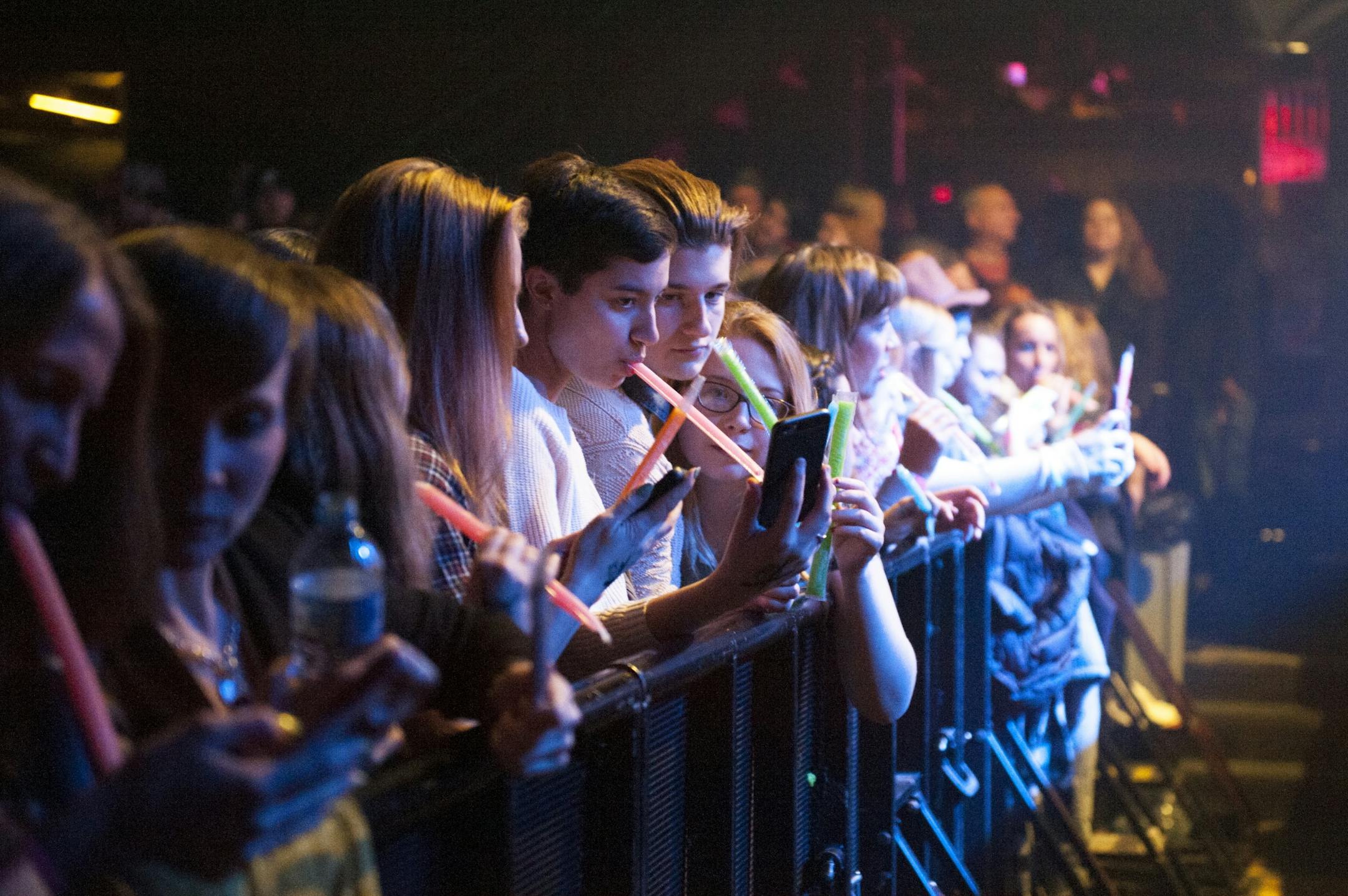 Fans in the front row were given popcicles by the First Avenue staff while they waited for Hozier to take the stage on Friday, Feb 20, 2015.