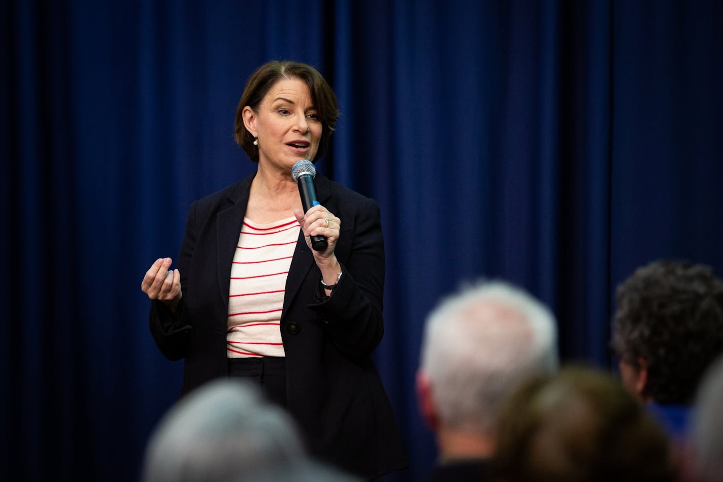 Sen. Amy Klobuchar, seen at a campaign event on Nov. 22 in Henniker, N.H., said her campaign would negotiate a collective bargaining agreement with the new bargaining unit.