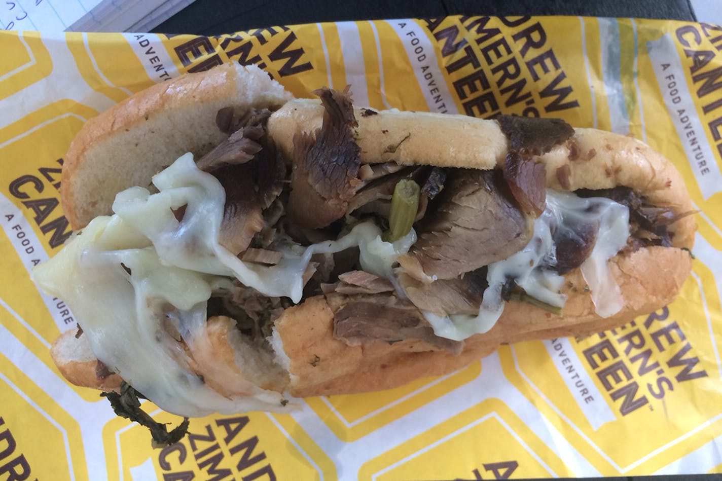 Rick Nelson, Star Tribune
The pork sandwich at Andrew Zimmern's Canteen Hoagies at US Bank Stadium.