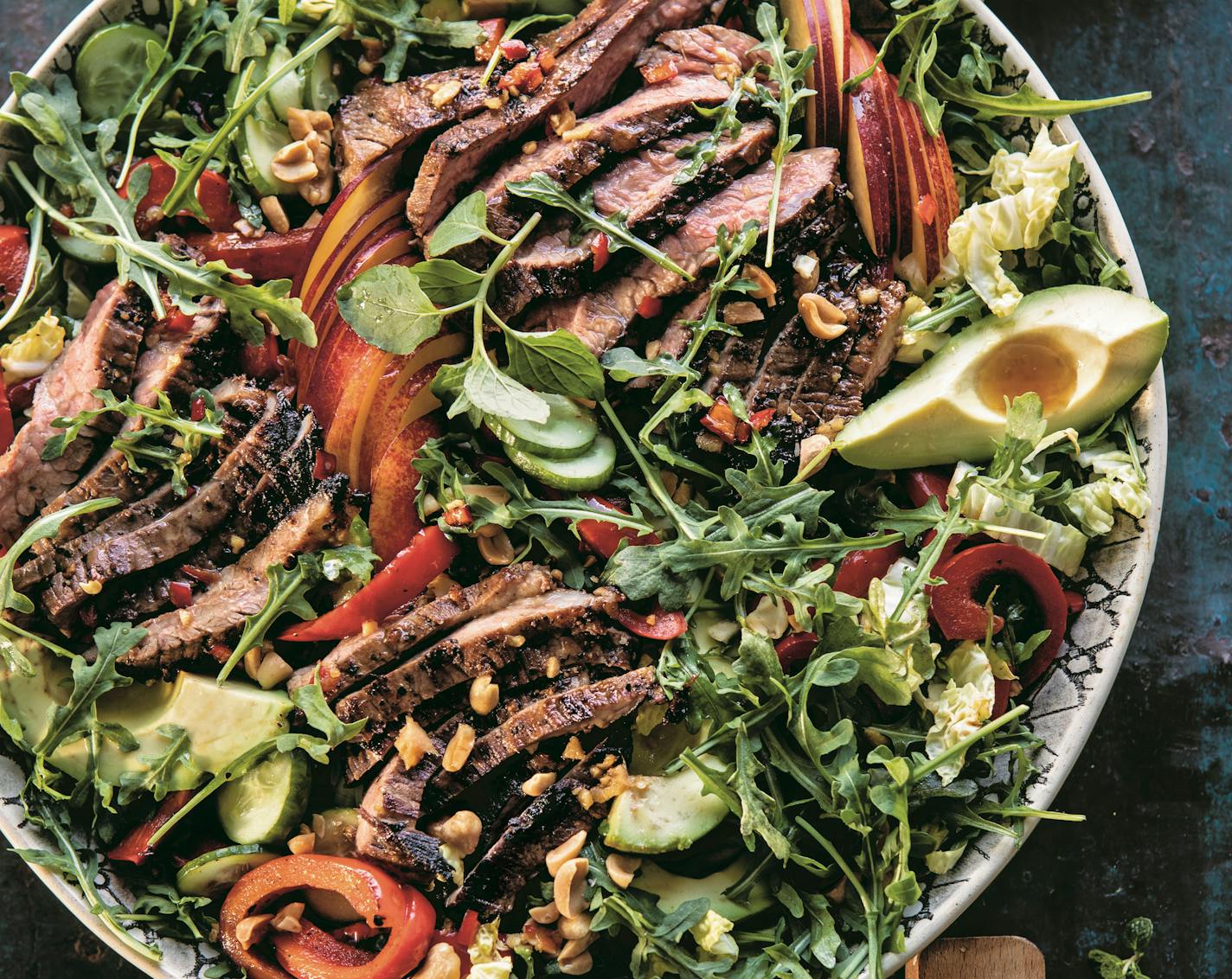 Gingered Thai Steak And Pepper Salad "Reprinted from Half Baked Harvest Super Simple. Copyright © 2019 by Tieghan Gerard. Photographs copyright © 2019 by Tieghan Gerard. Published by Clarkson Potter, an imprint of Penguin Random House, LLC."