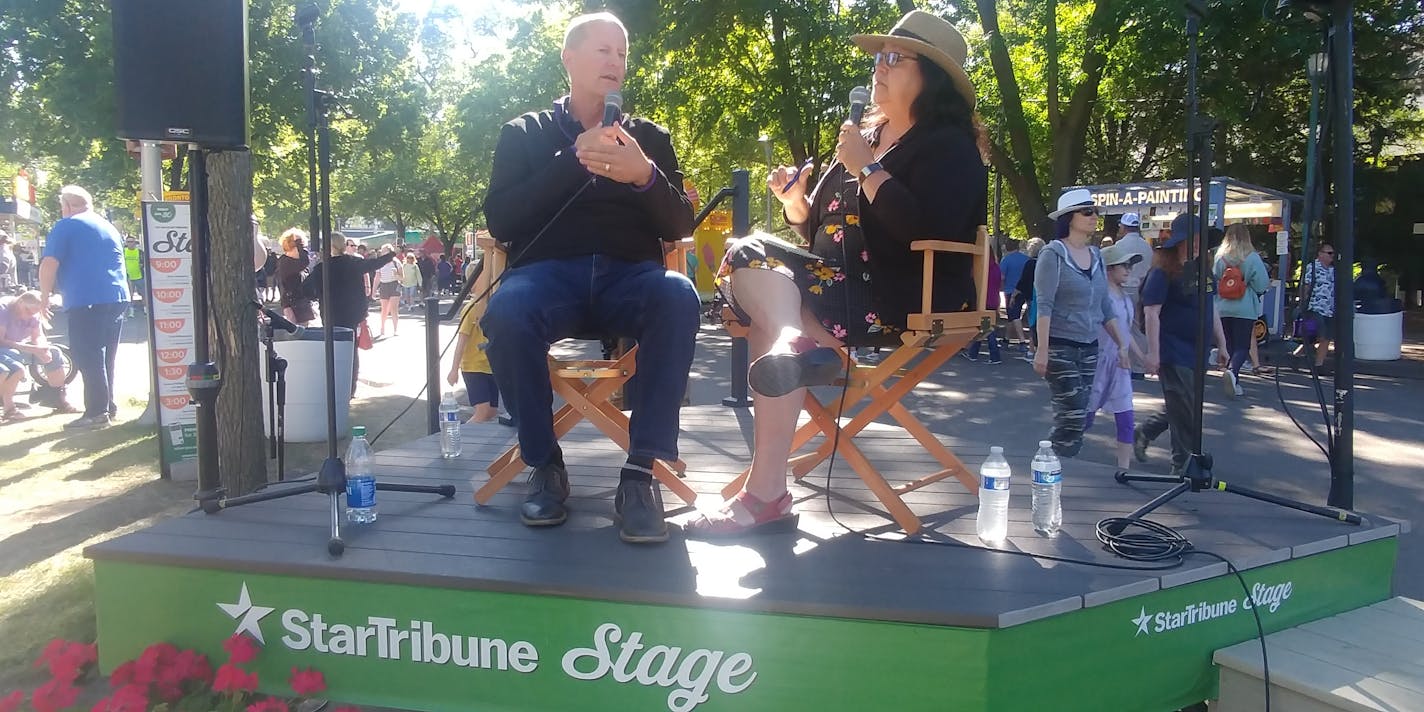 Minnesota Senate Majority Leader Paul Gazelka with Star Tribune editorial writer Patricia Lopez on Friday at the Minnesota State Fair.