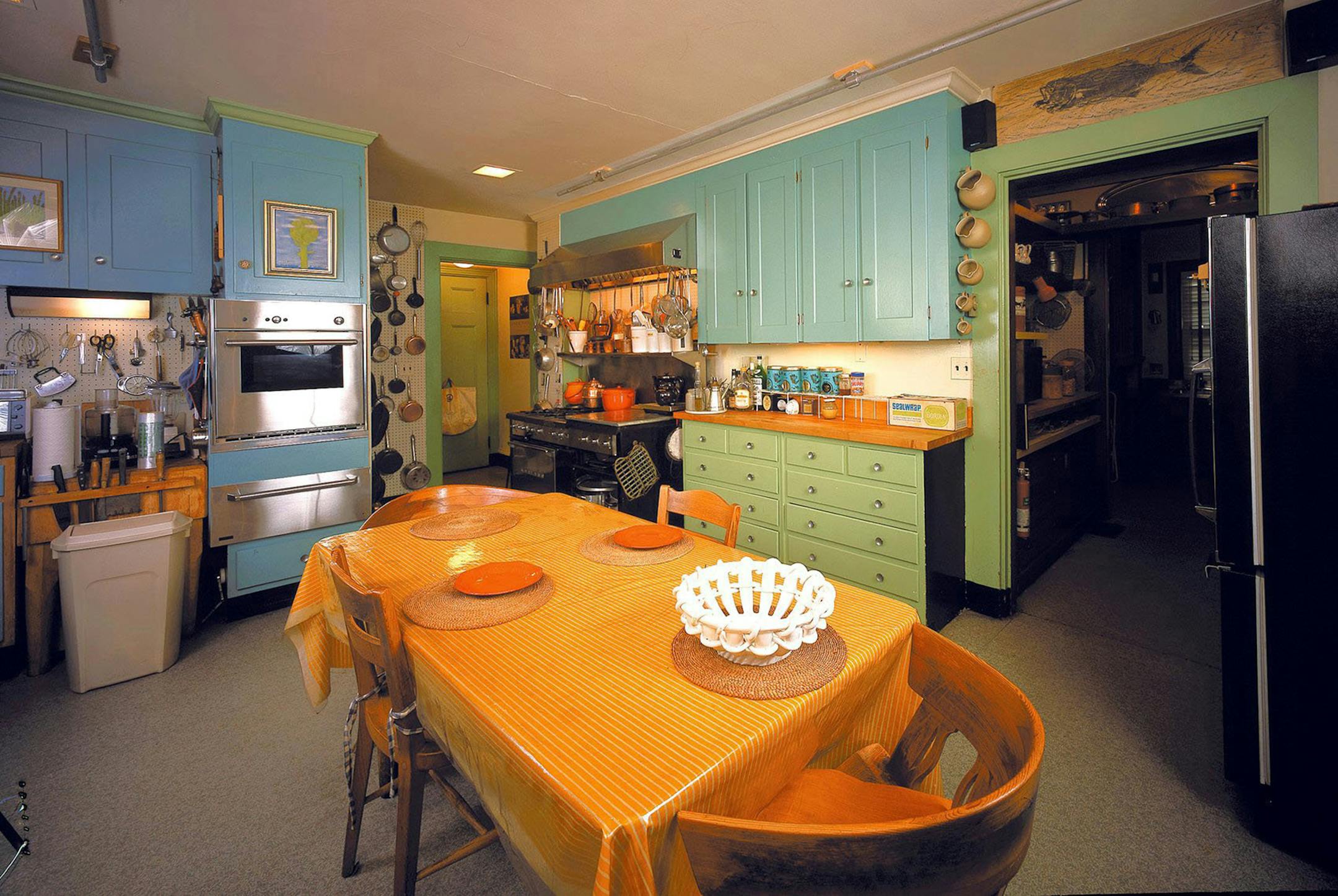 Julia Child's kitchen, from her Cambridge, Mass., home, is on display at the Smithsonian's National Museum of American History. The pegboard system in her kitchen kept things within reach and orderly. (Hugh Talman/Smithsonian Institution) ORG XMIT: 1200647