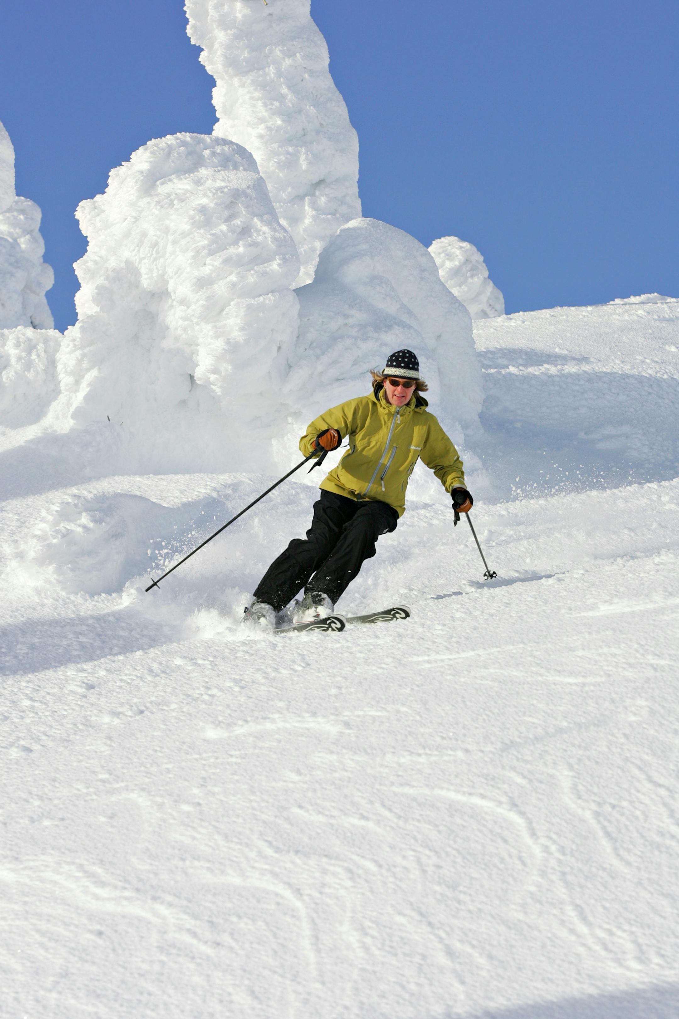Whitefish Mountain is free of the attitude of Aspen, but with 3,000 acres of marked trails and more than 2,300 feet of vertical drop, it provides skiers and snowboarders with plenty of challenges.