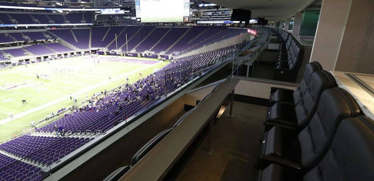 The luxury suites at the U.S. Bank Stadium.