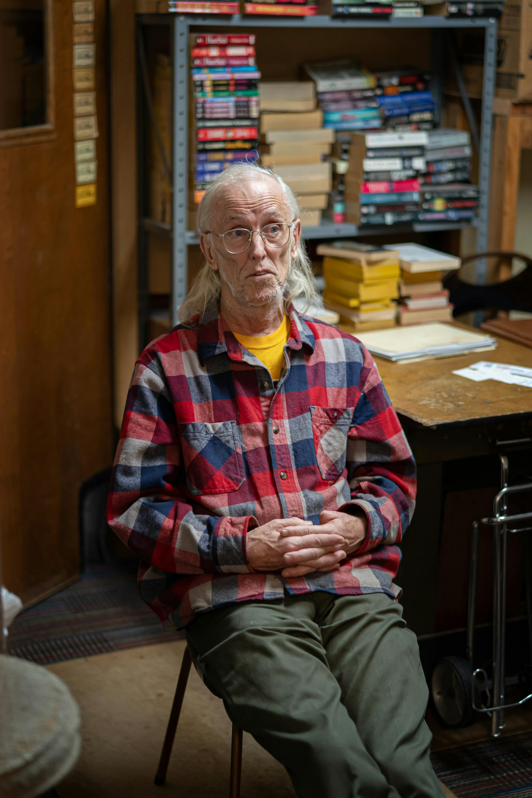 Mark Hustad, owner of Once Read Bookstore, Mankato.