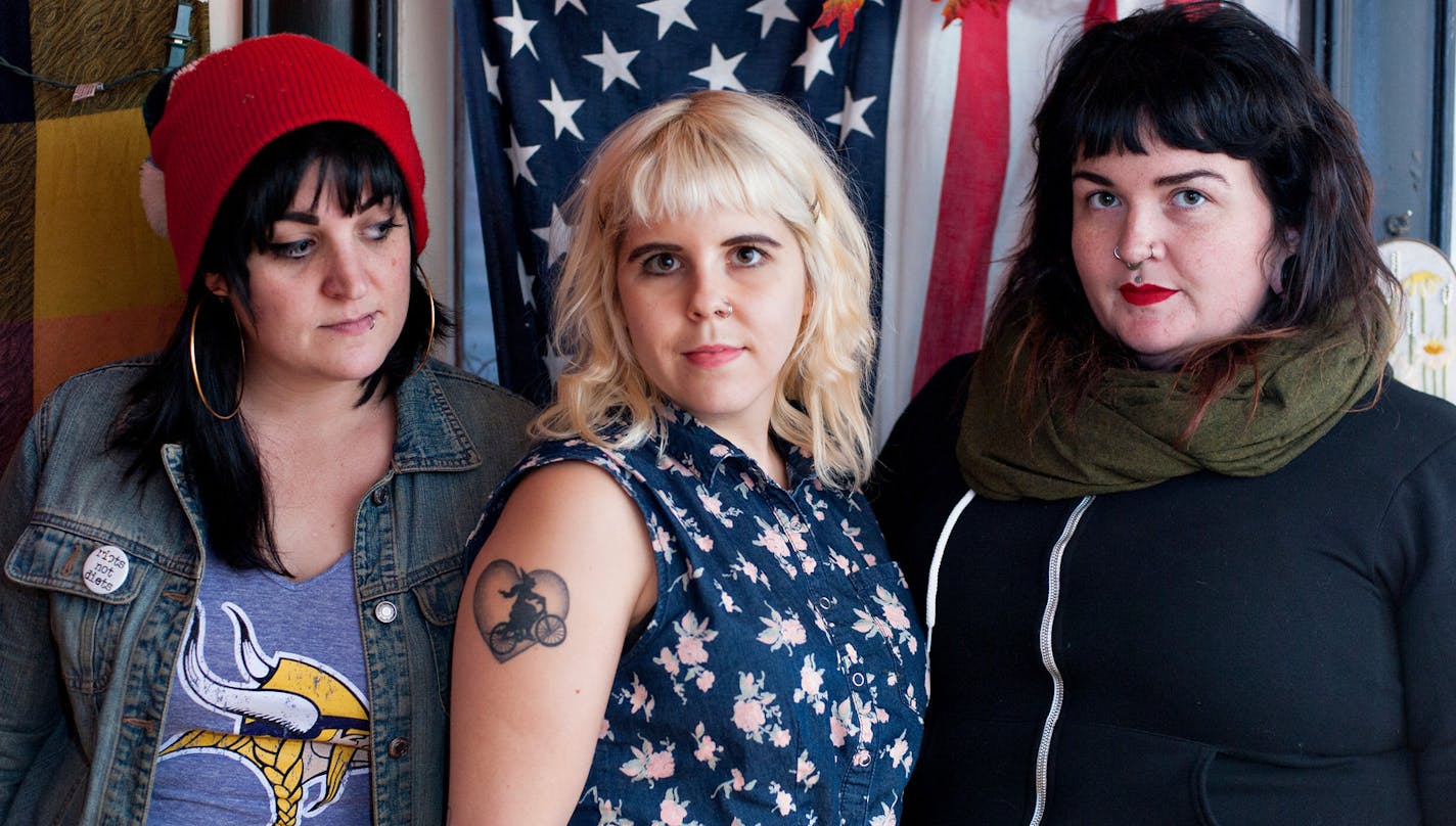 Minimalist punk trio Kitten Forever will perform a Beyonce tribute set at Saturday's Girl Germs celebration of women in rock at the Triple Rock. From left: Corrie Harrigan, Larua Larson and Liz Elton.