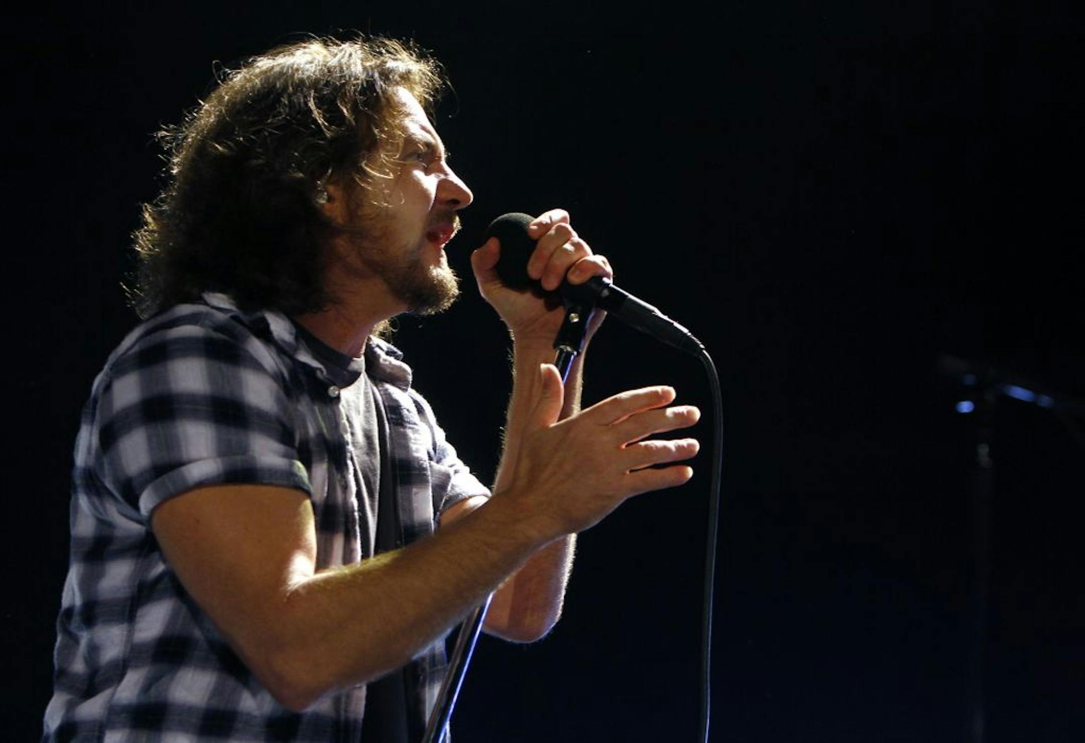 Eddie Vedder, lead vocalist of Pearl Jam, performs in Boston in 2010.