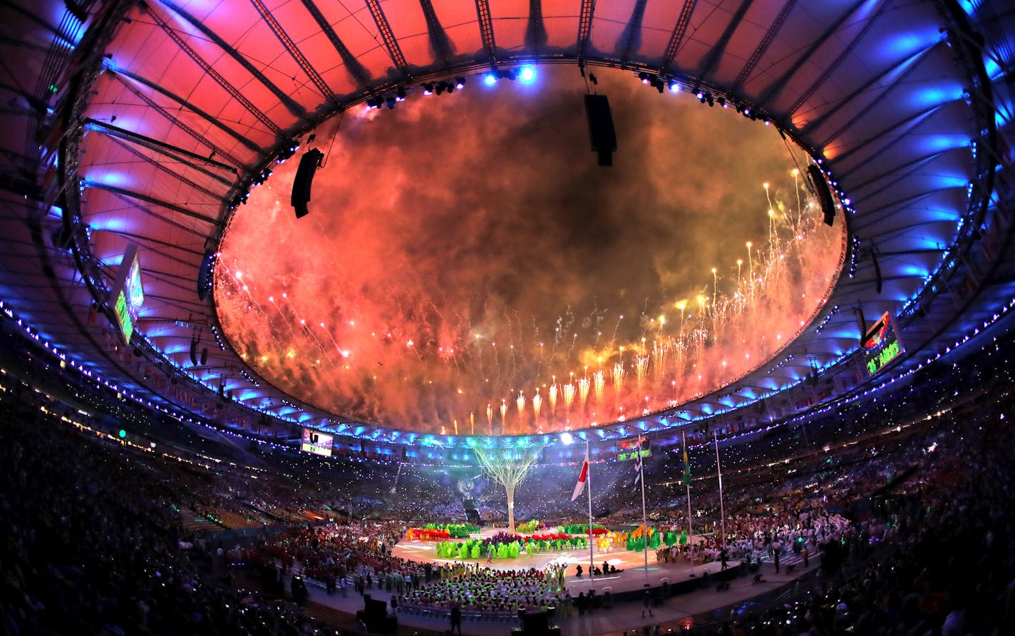 Thousands danced and celebrated at the Olympics' Closing Ceremony in Rio de Janeiro on Sunday.