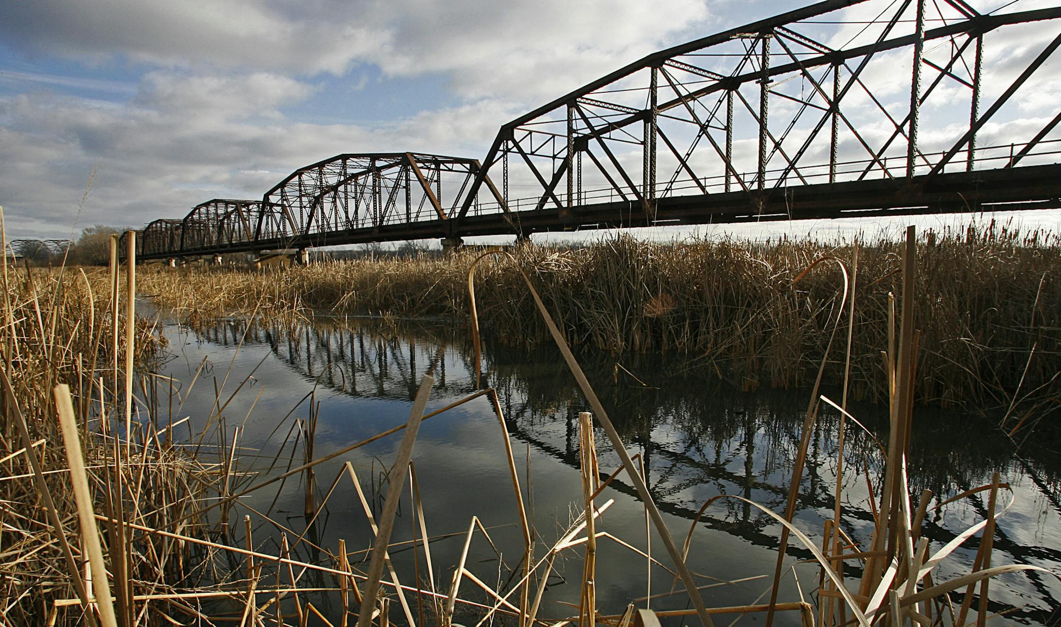 The Old Cedar Avenue bridge crosses the Minnesota Valley National Wildlife Refuge.