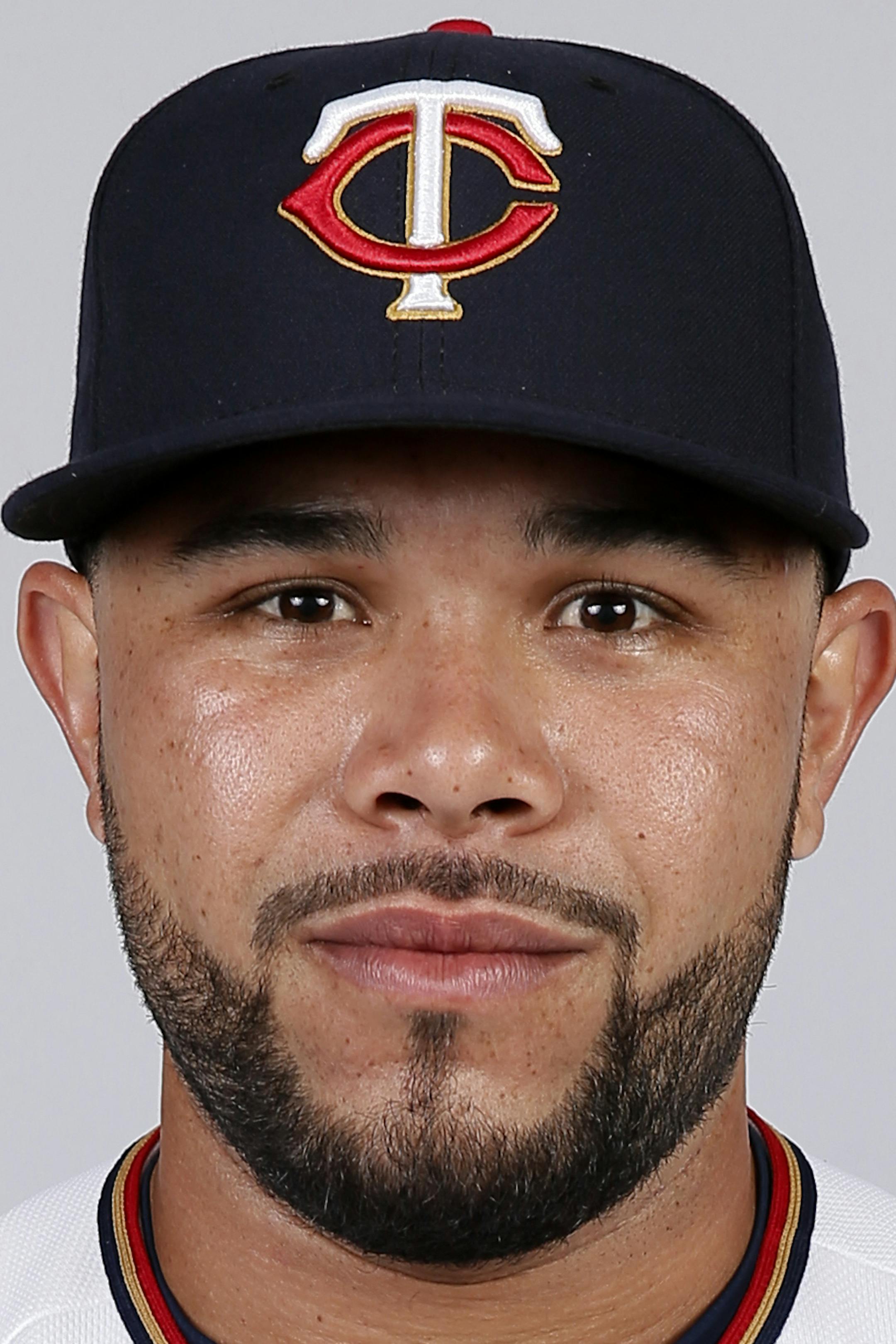 This is a 2015 photo of Josmil Pinto of the Minnesota Twins baseball team. This image reflects the Twins active roster as of Tuesday March 3, 2015, when this image was taken. (AP Photo/Tony Gutierrez) ORG XMIT: FLTG236