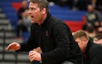 Simley high school head wrestling coach Will Short watches his wrestlers compete Saturday. ] ANTHONY SOUFFLE • anthony.souffle@startribune.com