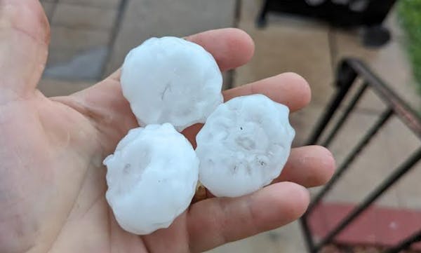 Large Hail in Minneapolis on Friday