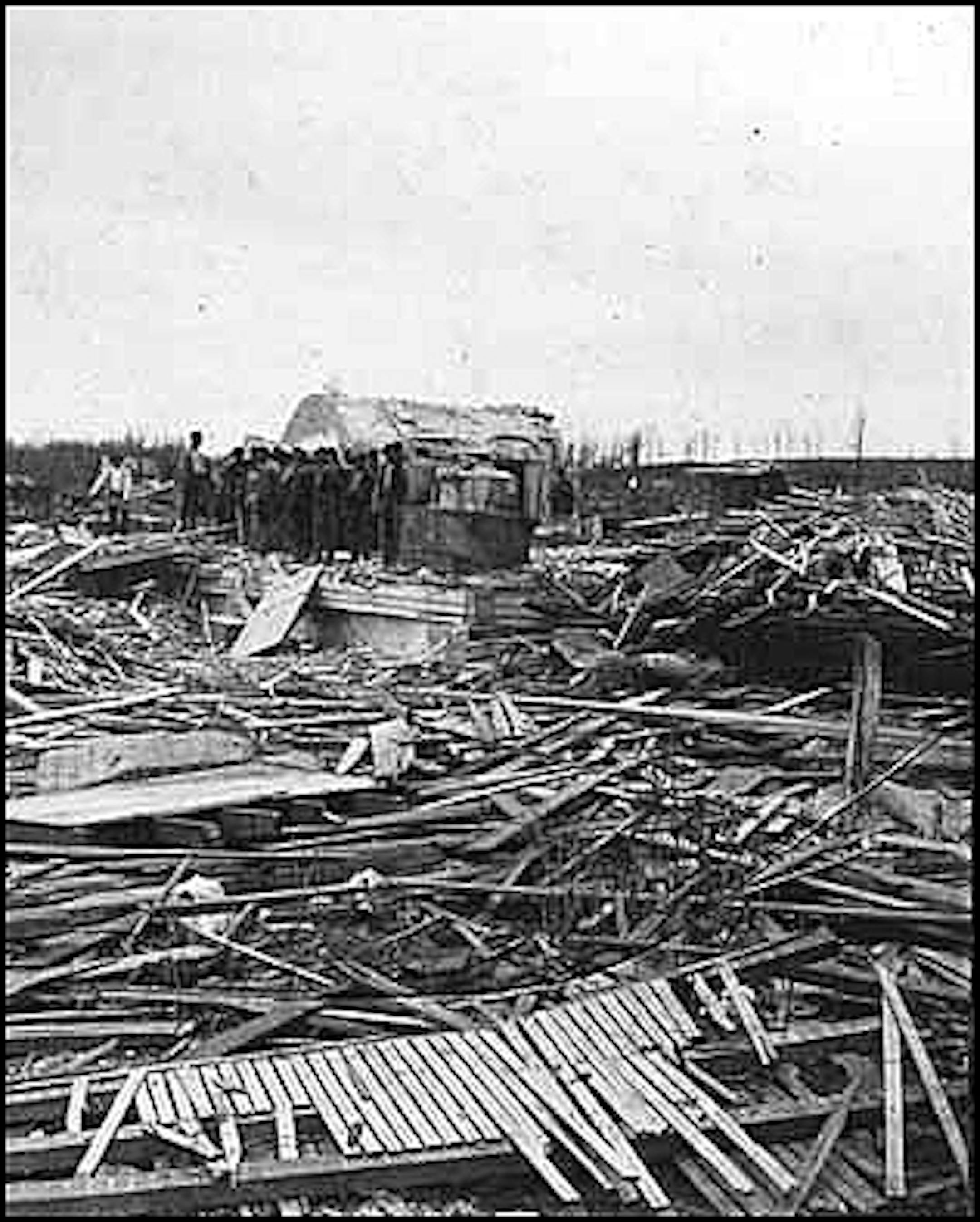 Cyclone damage, Sauk Rapids Photographer: Brown & Riley Photograph Collection, Stereograph 4/14/1886 Location no. QC2.51a r69 http://collections.mnhs.org/visualresources/image.cfm?imageid=119192&Page=1&Digital=Yes&EndDate=1886&Keywords=Sauk&StartDate=1886&SearchType=Basic