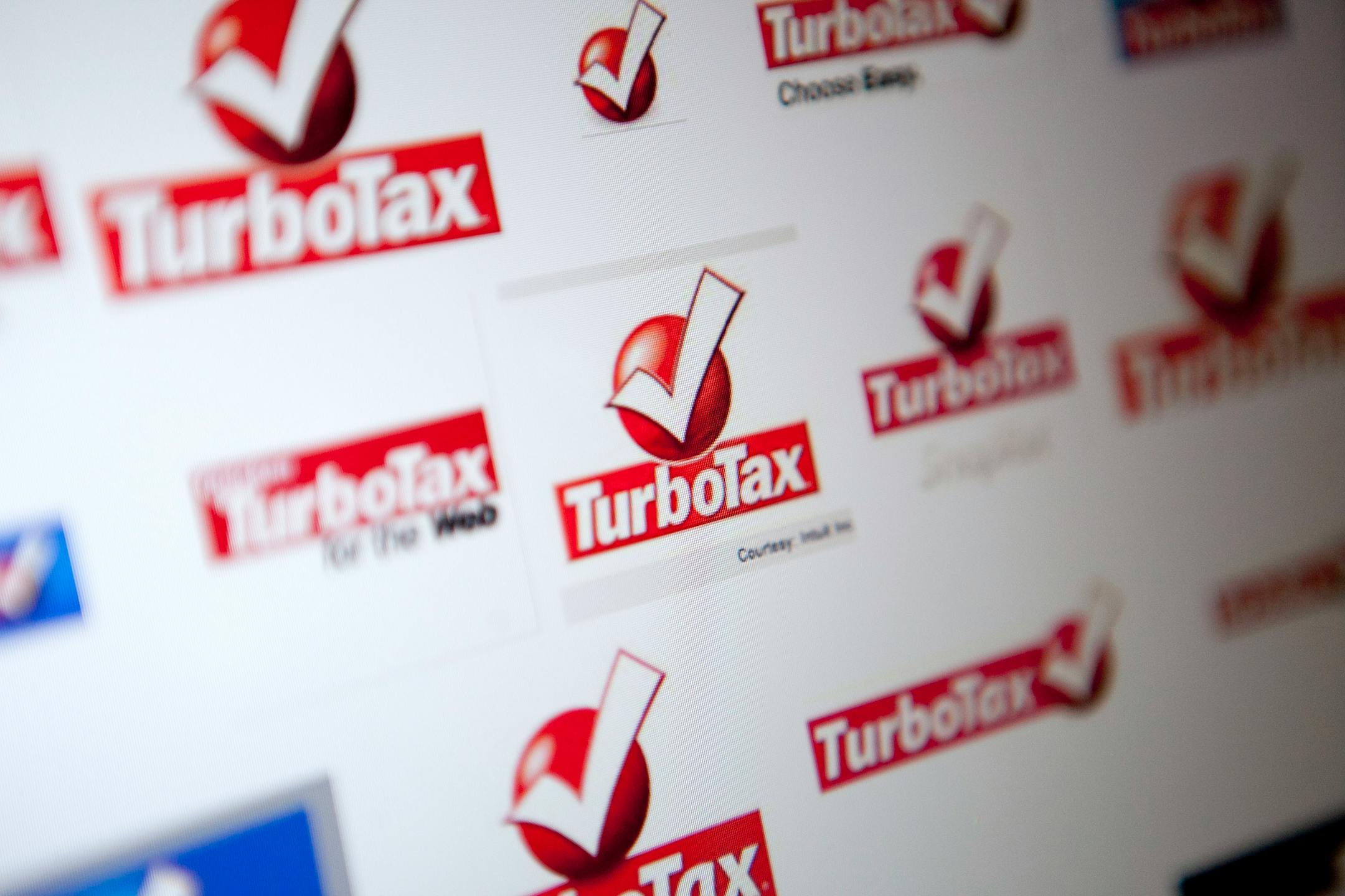 Intuit Inc.'s TurboTax logos are displayed on a computer monitor in Washington, D.C., U.S., on Monday, Feb. 13, 2012. The U.S. income tax filing deadline for 2011 taxes is April 17, 2012. Photographer: Andrew Harrer/Bloomberg