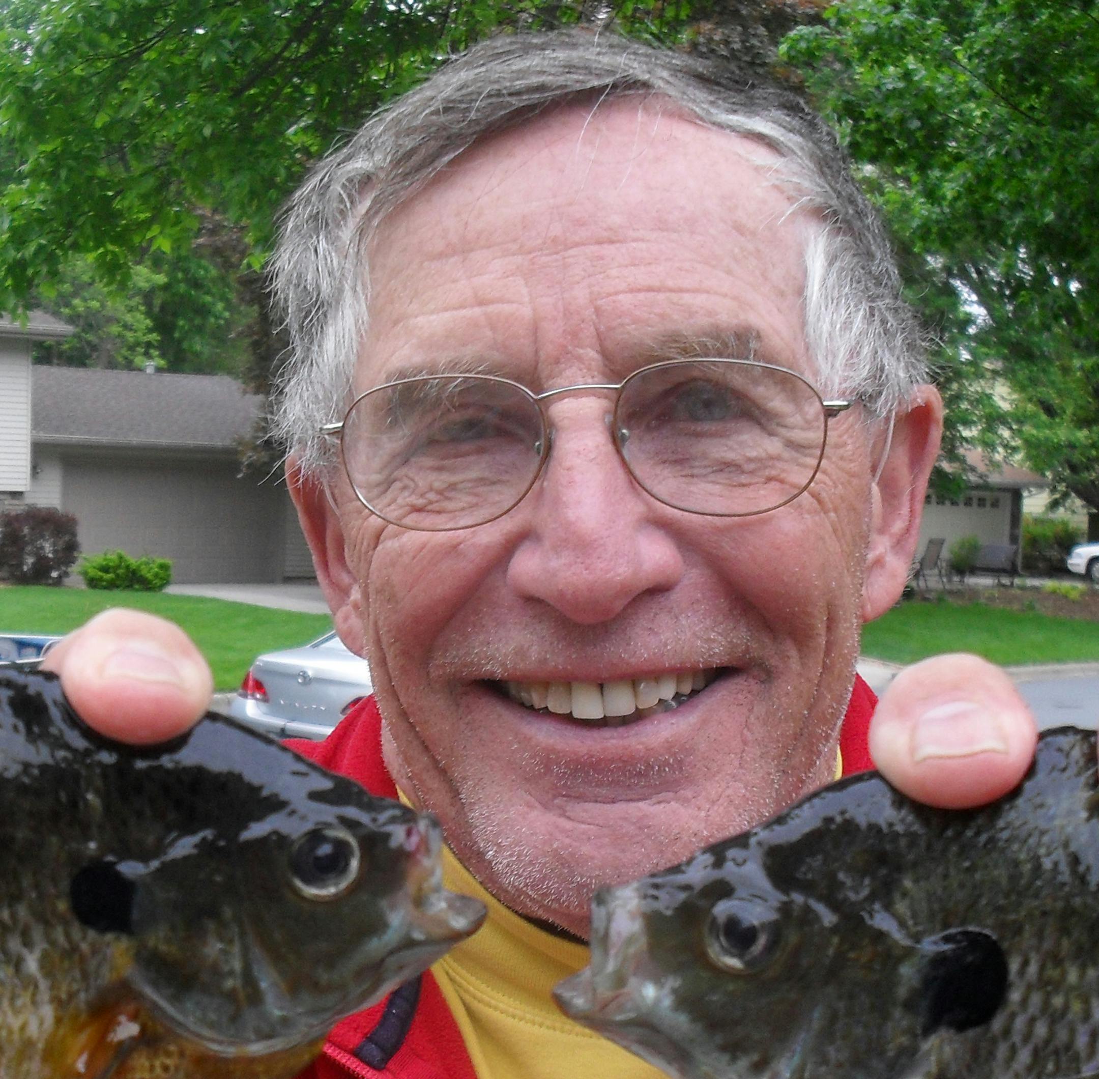 Doug Erbeck of Crystal loves to catch bluegills, so he invented the Fisherbeck Easy Thread lure, a jig with a funnel-likel hole instead of an eye to attach the line. Erbeck, 77, also is a long-distance runner and retired veterinarian.