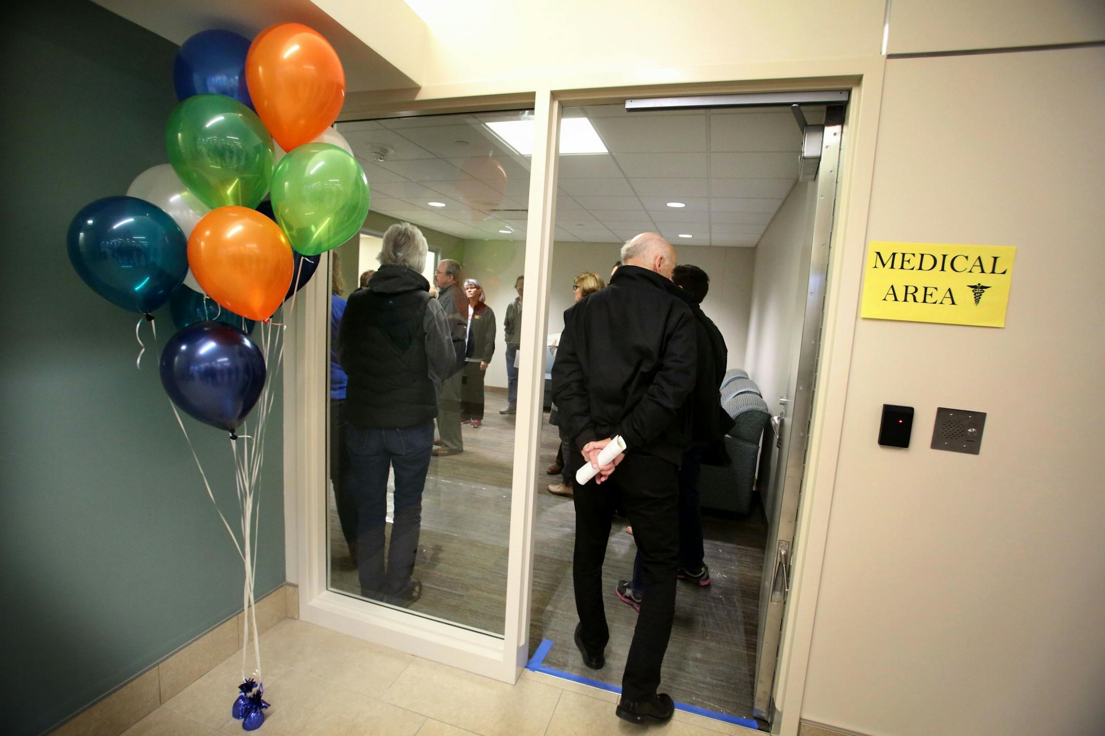 The Minnesota Security Hospital opened it's new $56 million facility to the public for a tour Wednesday, Oct. 12, 2016, in St. Peter, MN. Here, visitors began their tour of the new $56 million facility in the medical area.