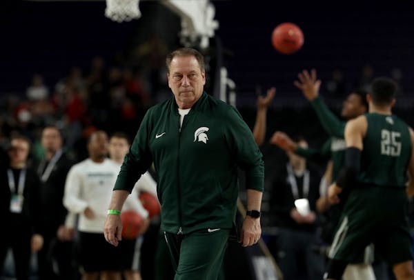 Michigan State head coach Tom Izzo watched as his team practice on Friday.