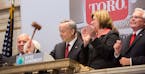 NEW YORK, NY &#x201a;&#xc4;&#xec; MAY 28: The Toro Company Chairman and CEO Michael J. Hoffman rings the Closing Bell at the New York Stock Exchange o