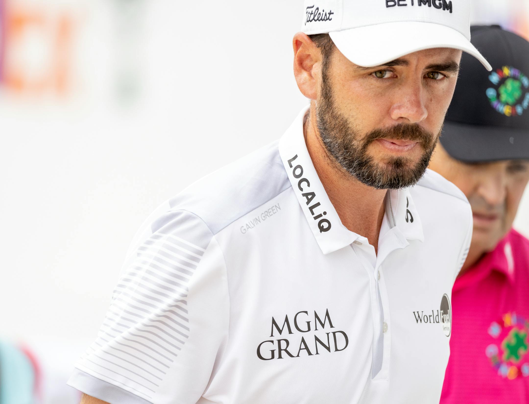 Troy Merritt walked off the course after finishing the first round of the 3M Open in Blaine.