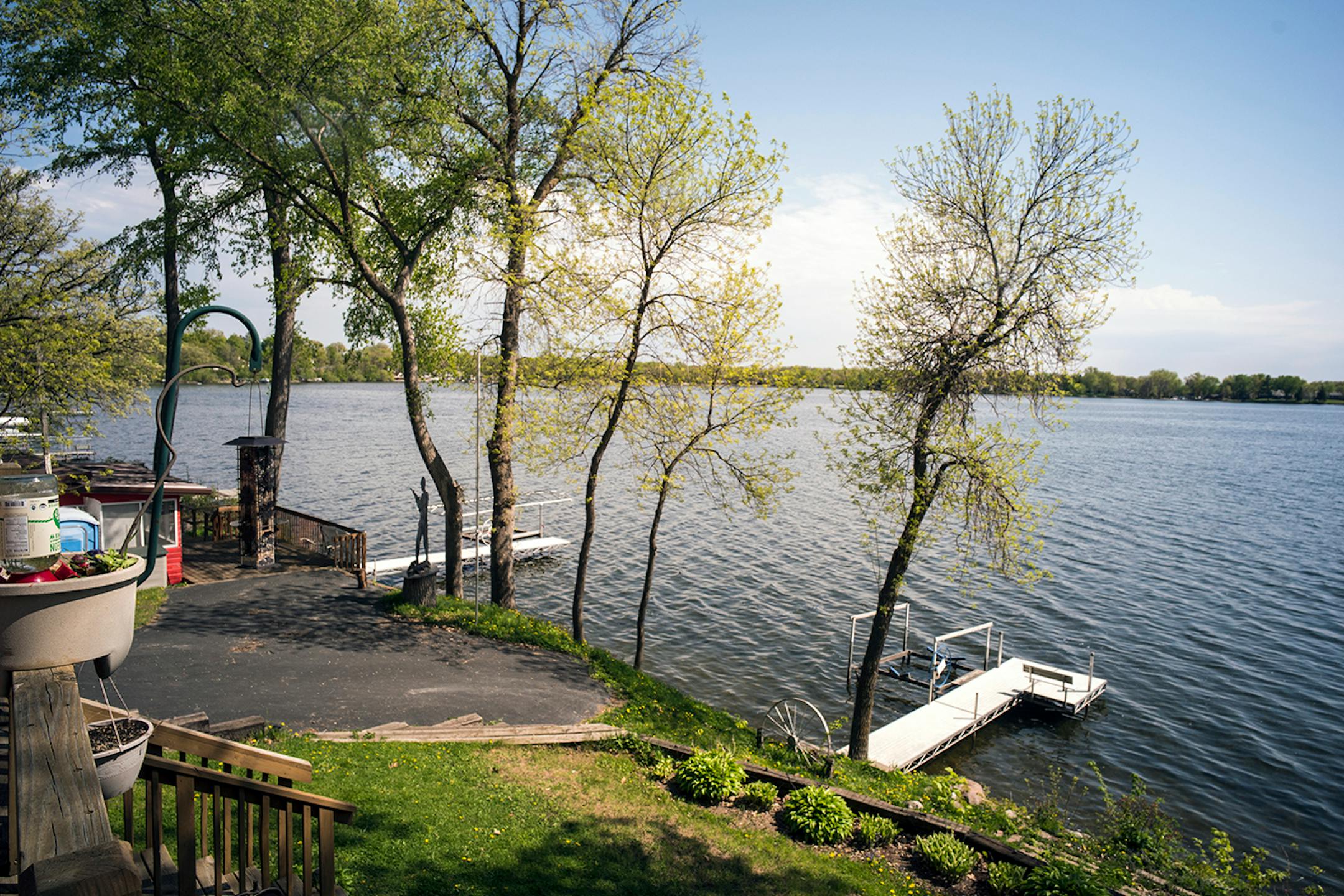 The lake view from the Kasls' patio.