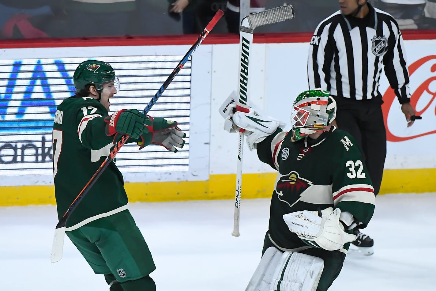 Wild left wing Marcus Foligno, celebrating with goaltender Alex Stalock after a win vs. the Kings, said Friday's game in Dallas will be like a playoff game.