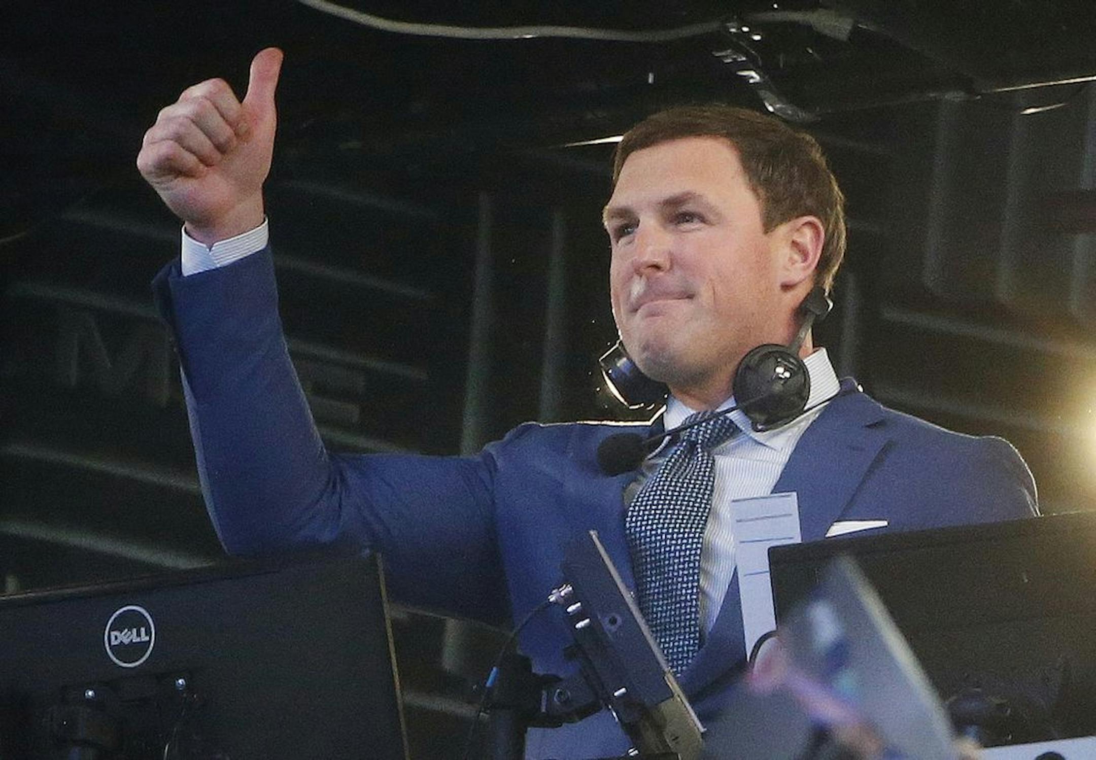 FILE - In this Nov. 5, 2018, file photo, former NFL player Jason Witten and broadcaster is recognized by the Dallas Cowboys before the first half of an NFL football game between the Cowboys and the Tennessee Titans in Arlington, Texas. Witten is coming out of retirement and rejoining the Cowboys after one season as a television analyst. The Cowboys announced Thursday, Feb. 28, 2019, that the 11-time Pro Bowl tight end had agreed to a one-year contract.