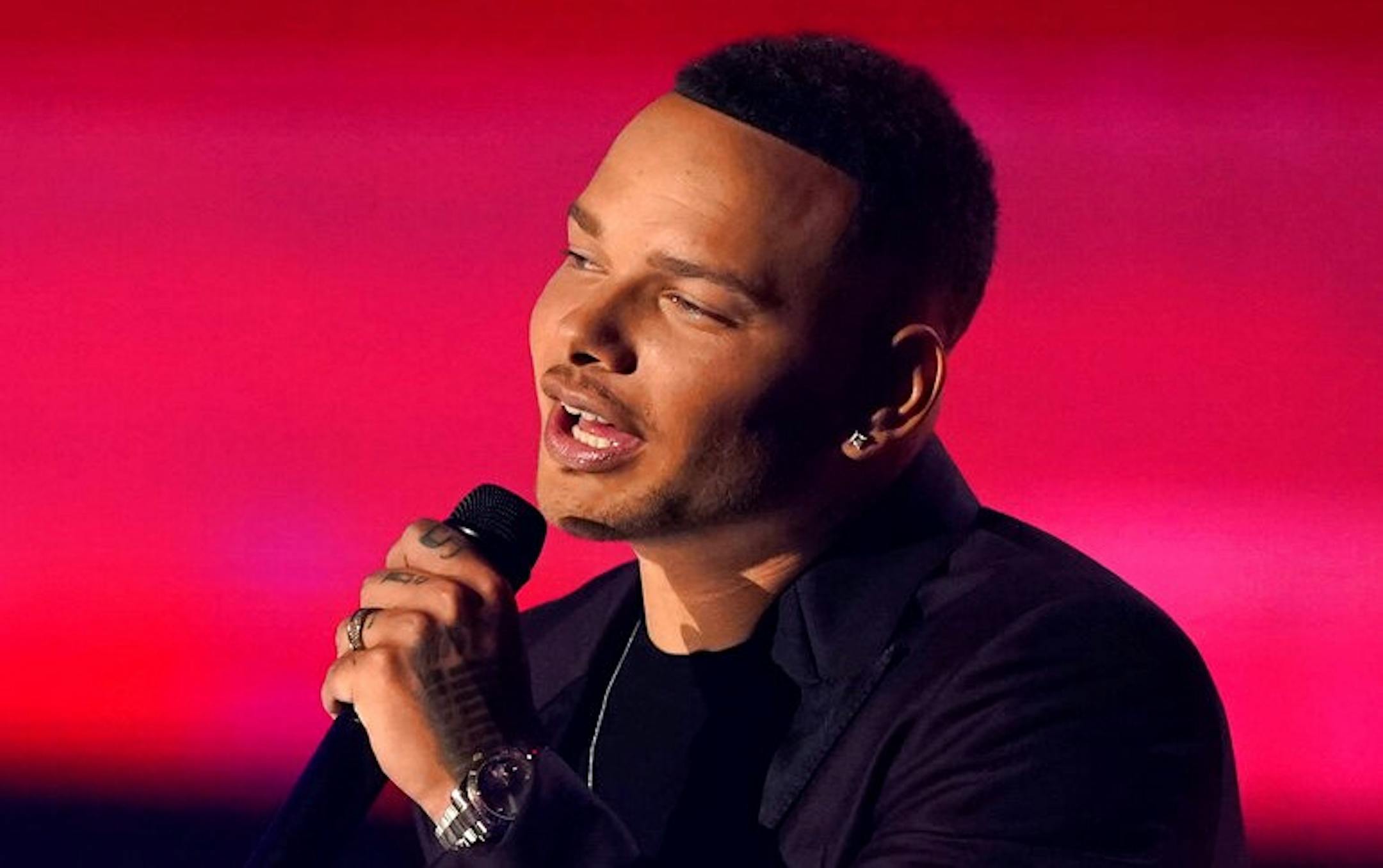 Host Kane Brown speaks at the CMT Music Awards at the Bridgestone Arena on Wednesday, June 9, 2021, in Nashville, Tenn. (AP Photo/Mark Humphrey)