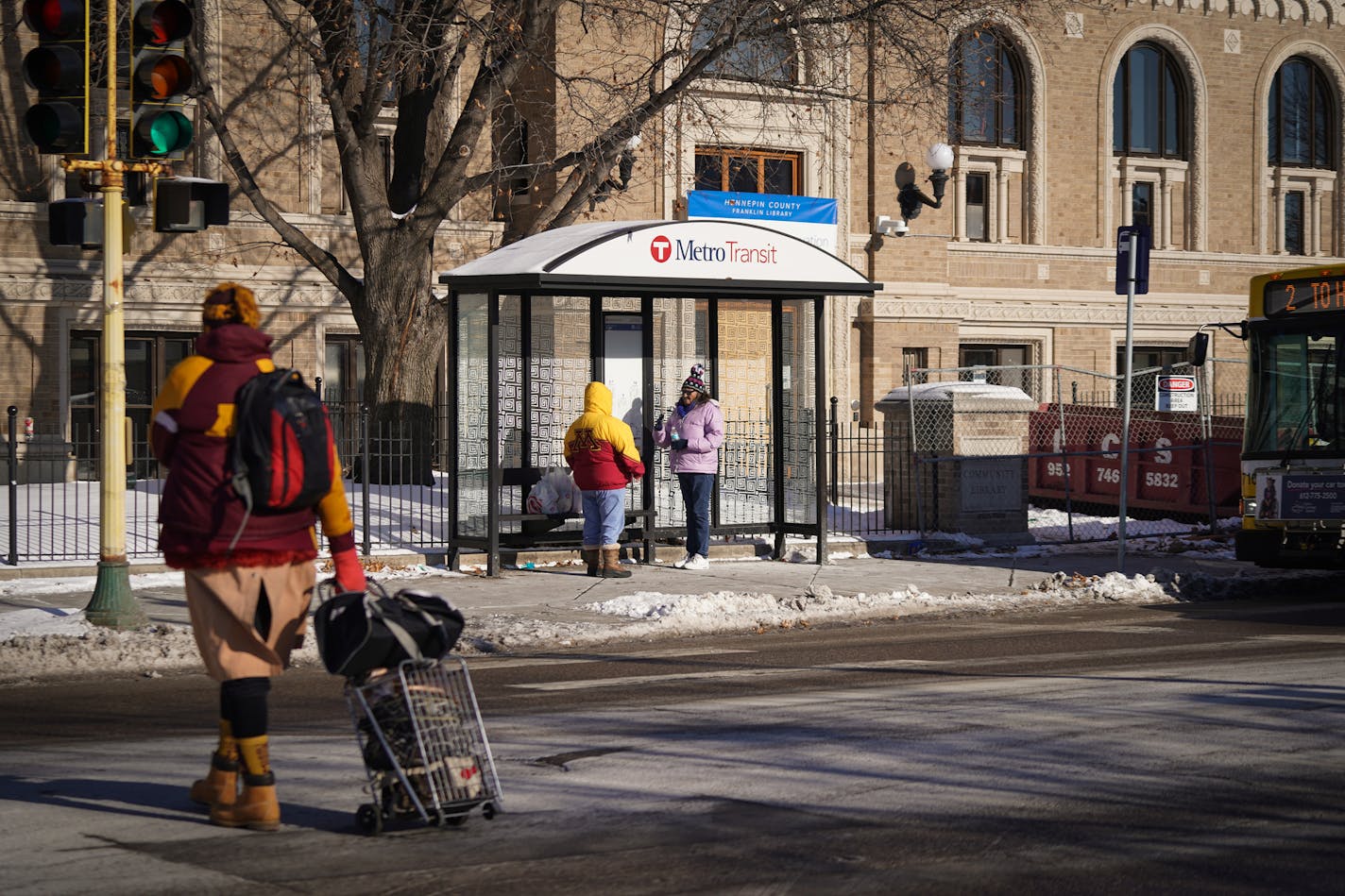 A replaced bus stop on Franklin Avenue in Minneapolis was photographed Thursday, Jan. 16, 2019. ] Shari L. Gross &#x2022; shari.gross@startribune.com Metro Transit has replaced 12,000 bus stop signs and added more than 130 new shelters across the transit system, five years after launching a "Better Bus Stop" program to improve the customer experience at bus stops across the metro. The initiative was spurred in part by Star Tribune reporting showing wide discrepancies between ridership and where